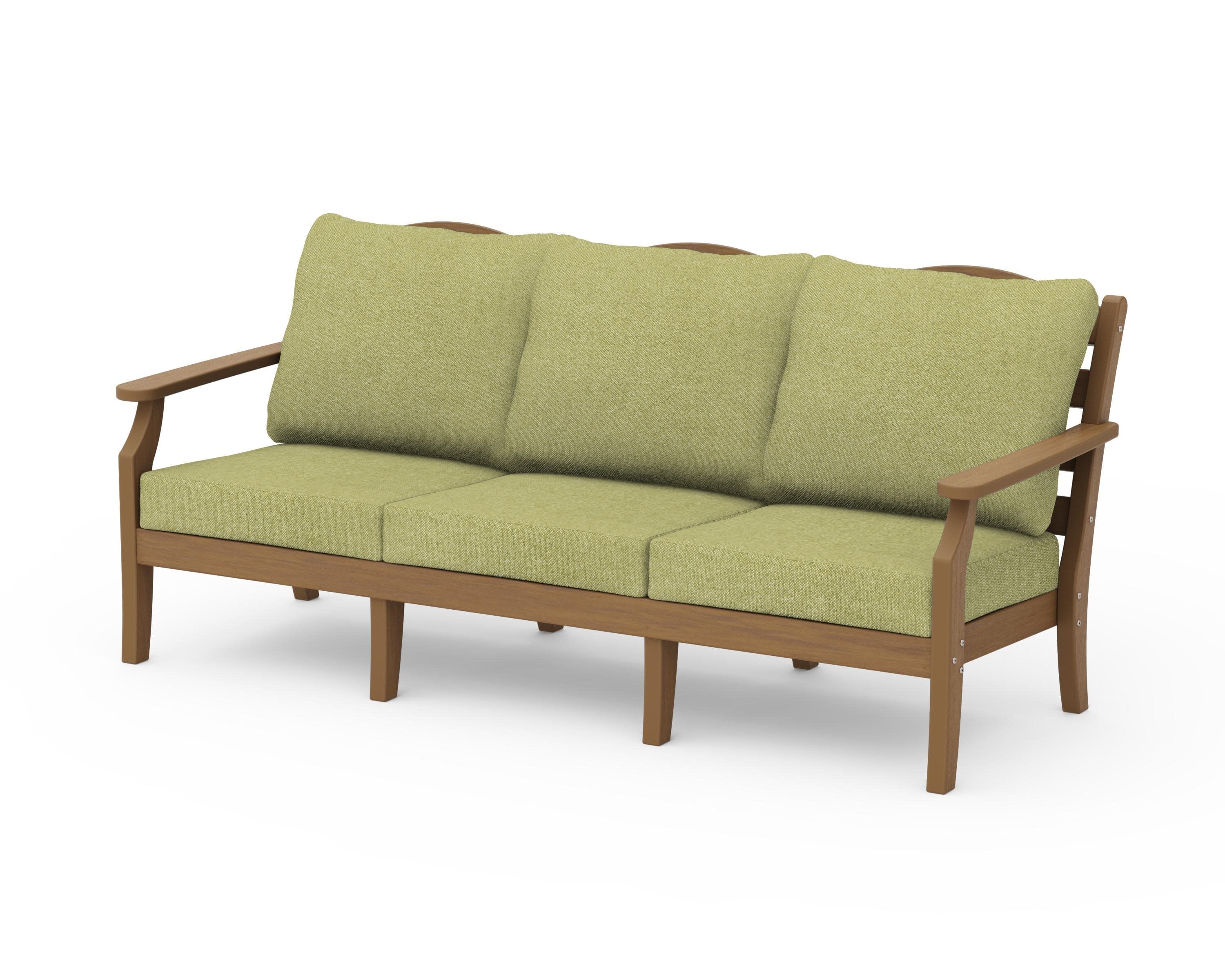 Savannah Deep Seating Sofa in Natural / Chartreuse Boucle