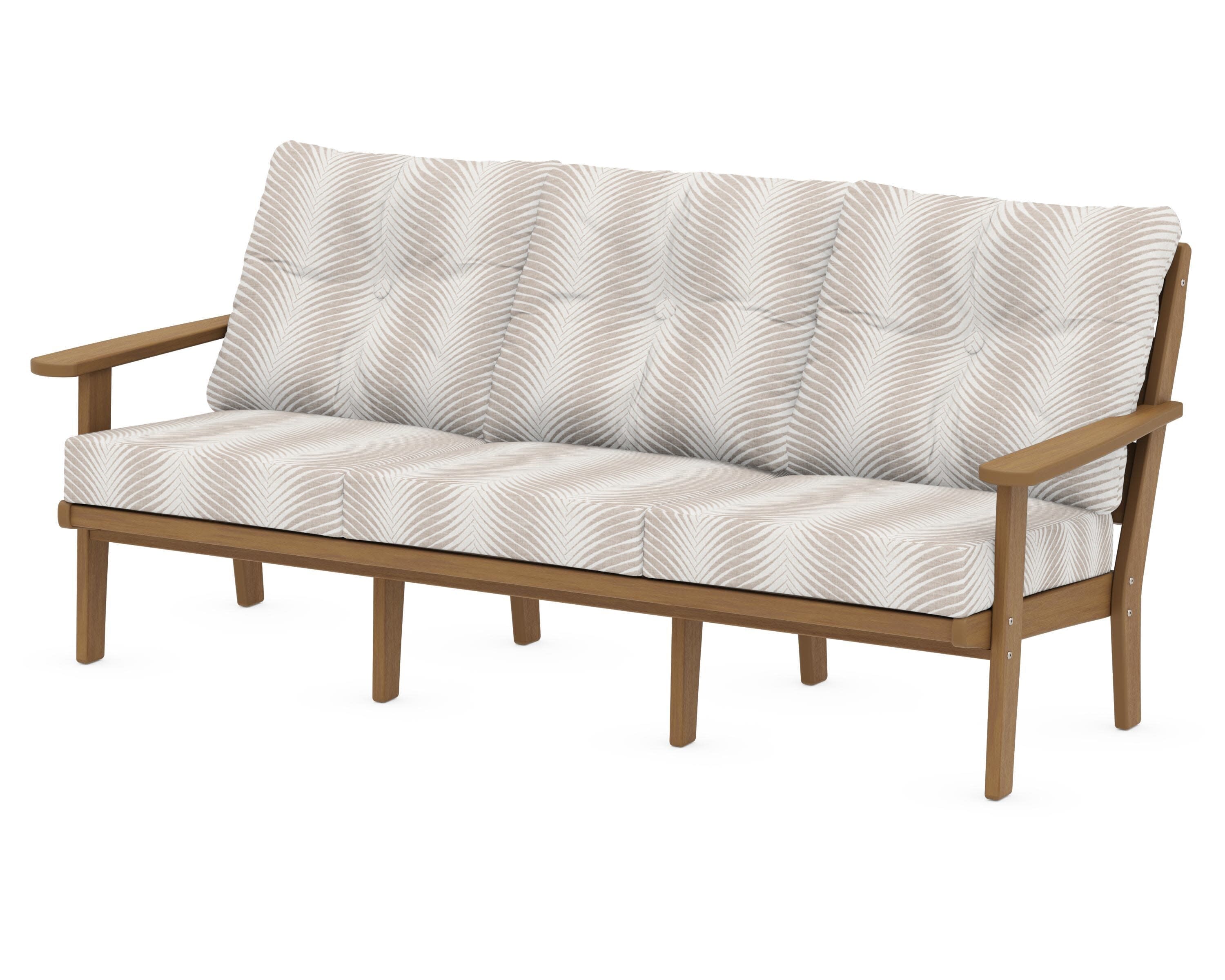 Lakeside Deep Seating Sofa in Natural / Clock Out Cloud