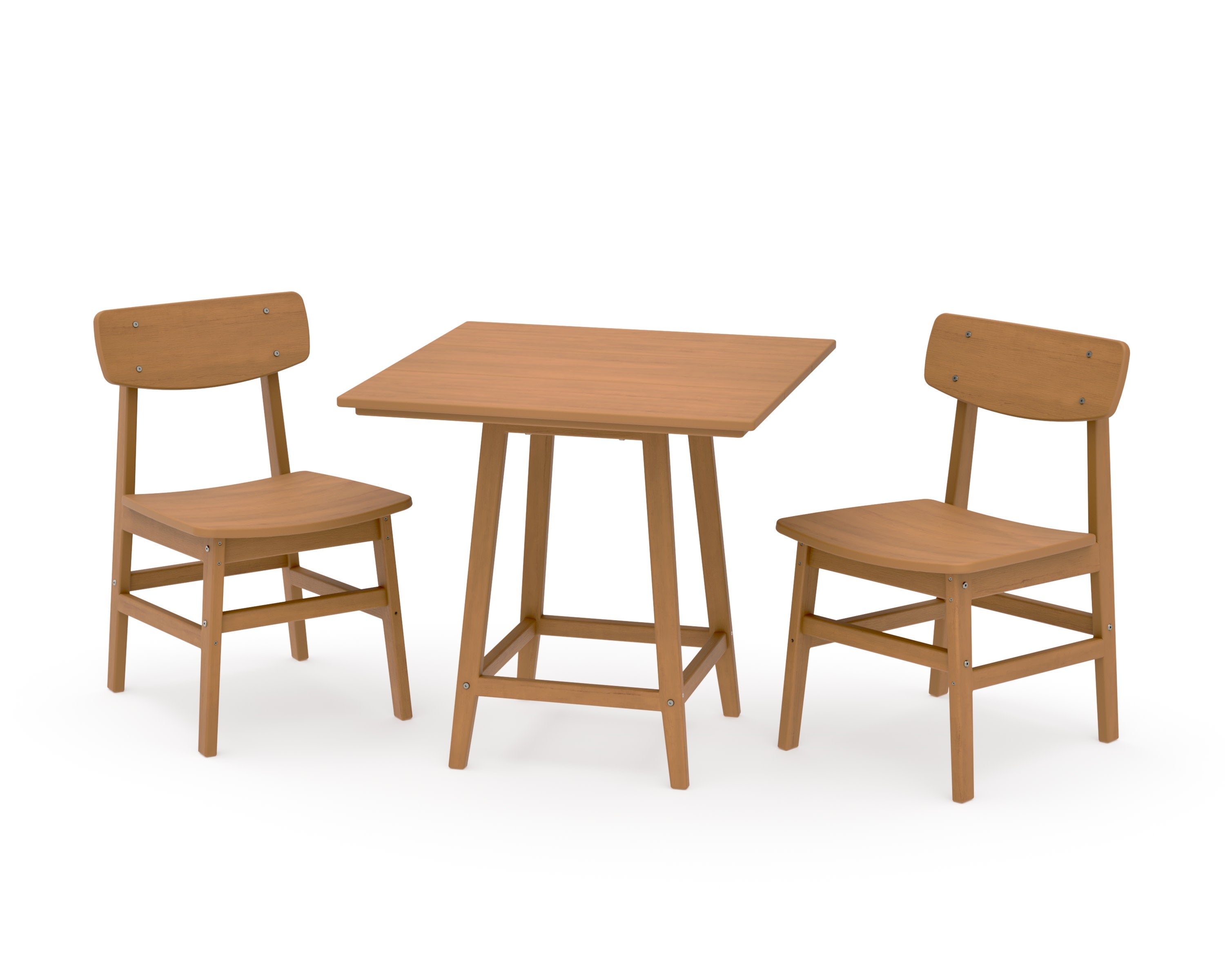 Modern Studio Urban Chair 3-Piece Bistro Dining Set in Natural