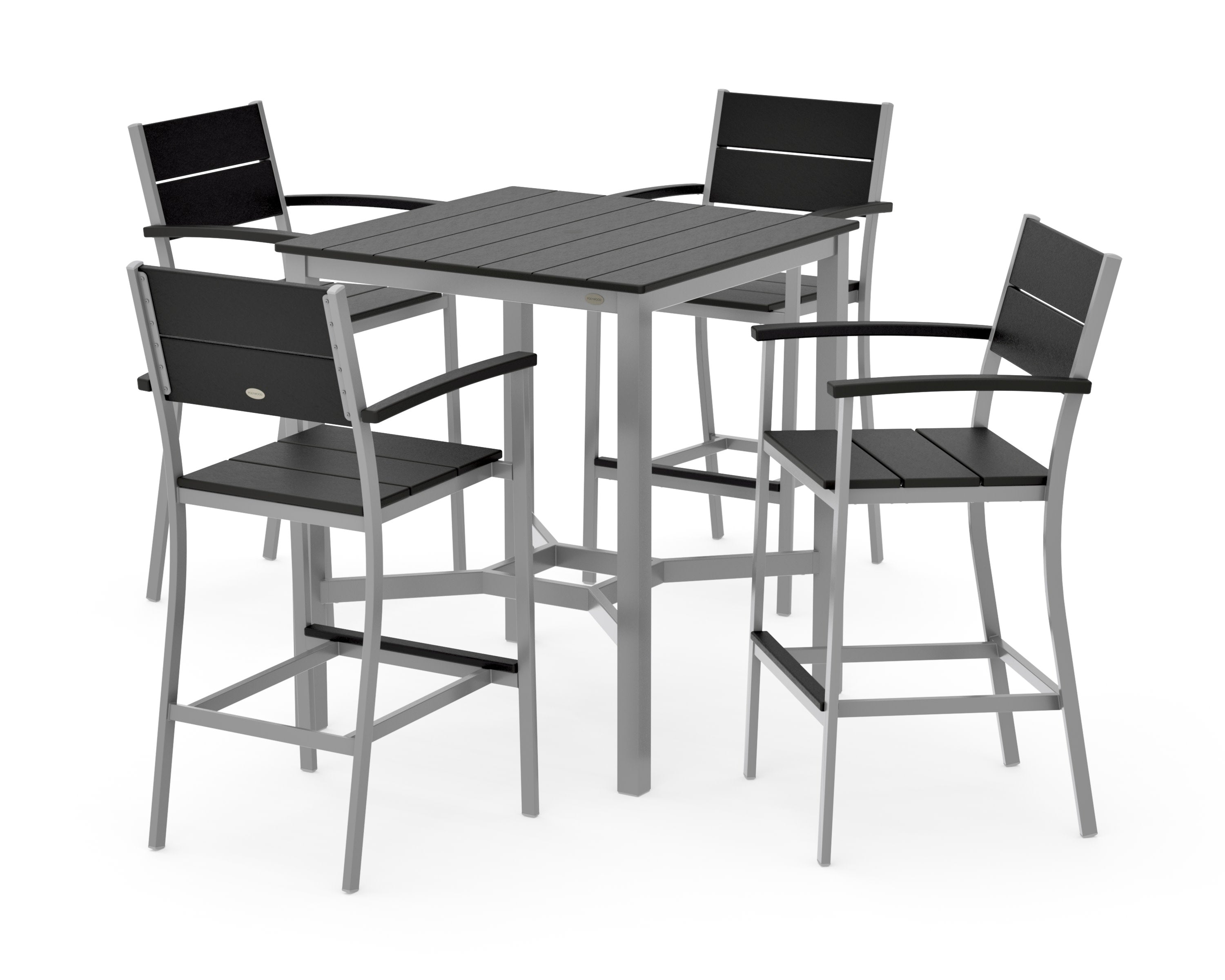 Main Street 5-Piece Bar Set in Silver / Black