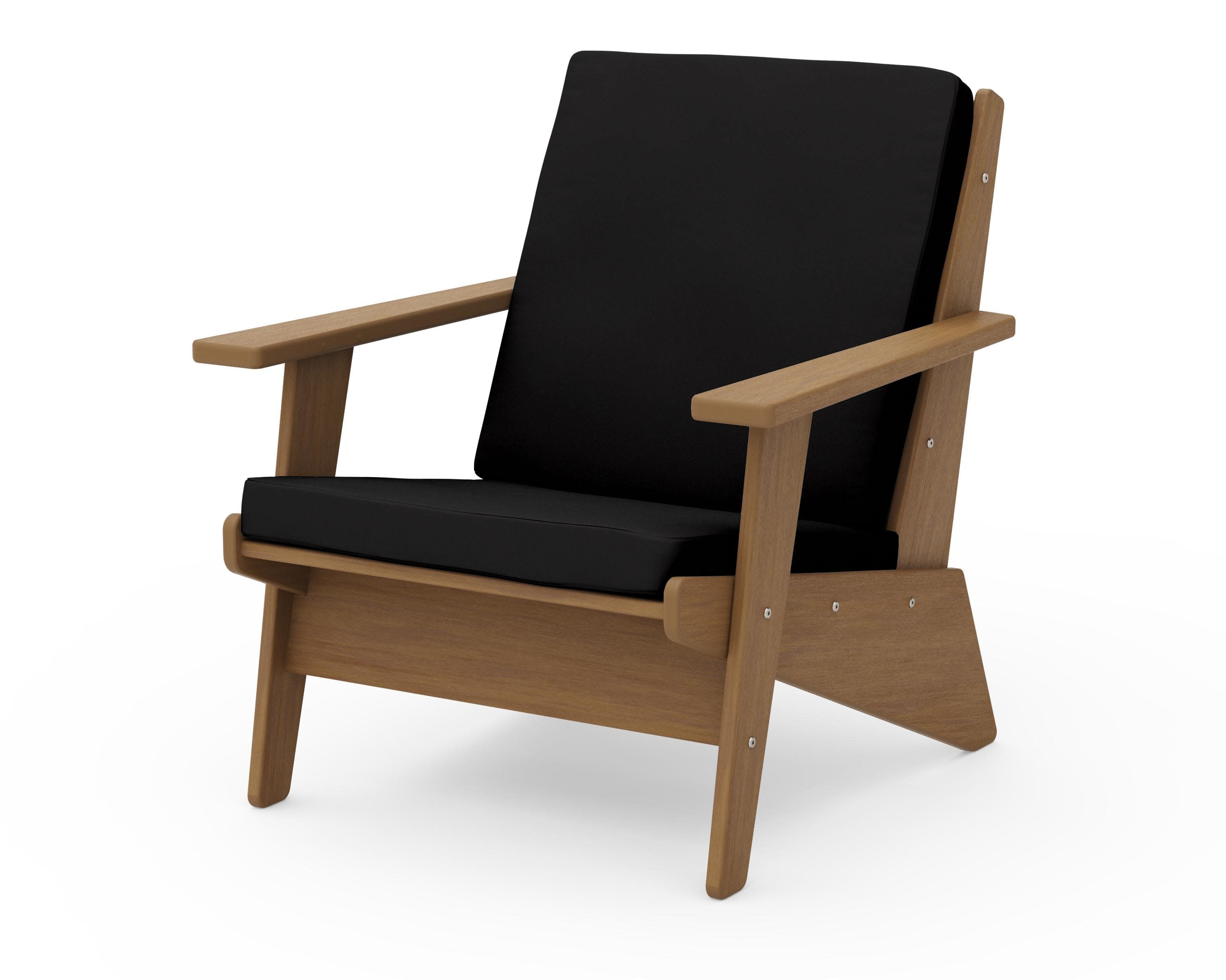 Riviera Modern Lounge Chair in Natural / Canvas Black