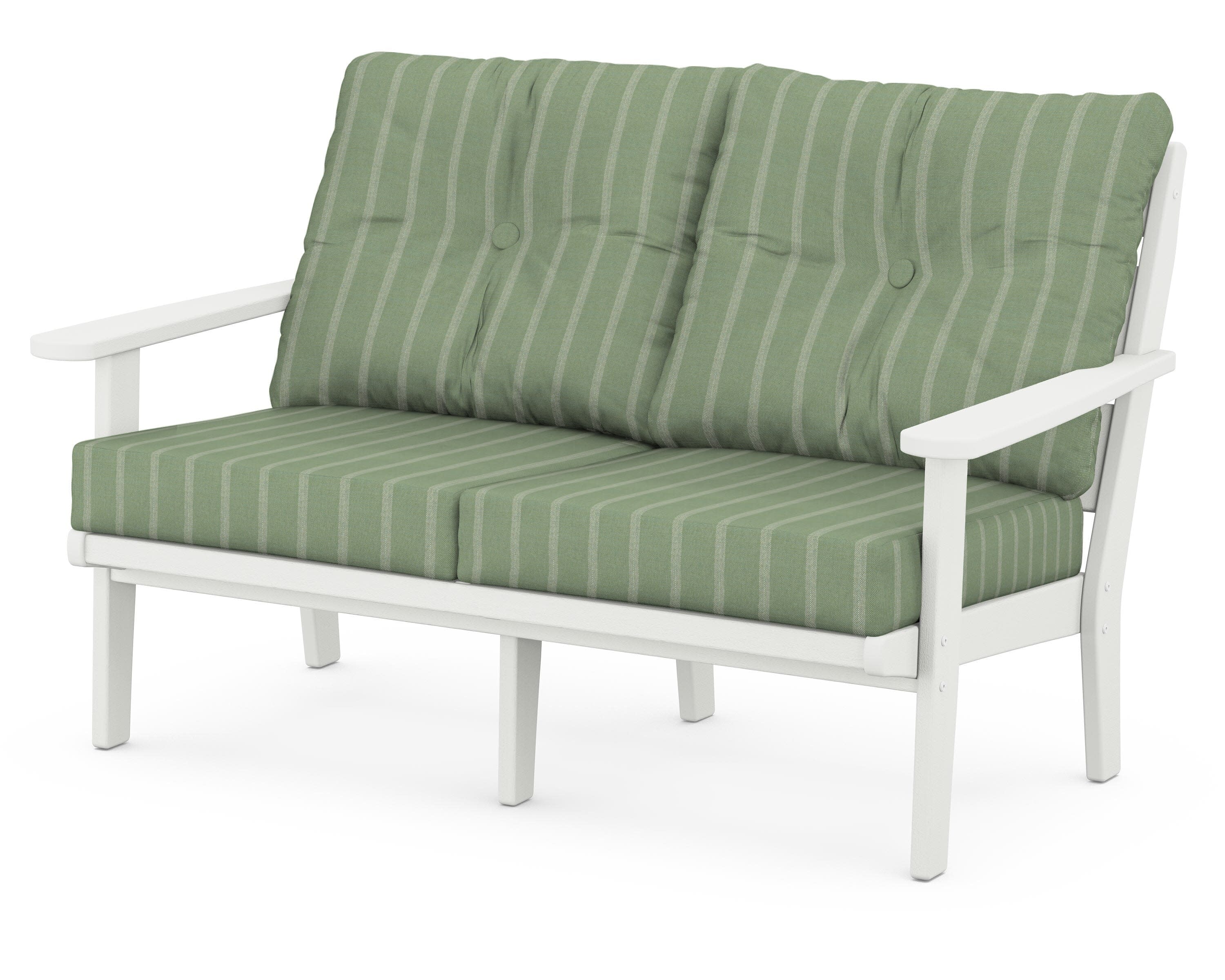 Lakeside Deep Seating Loveseat in Vintage White / Unwind Rainwashed
