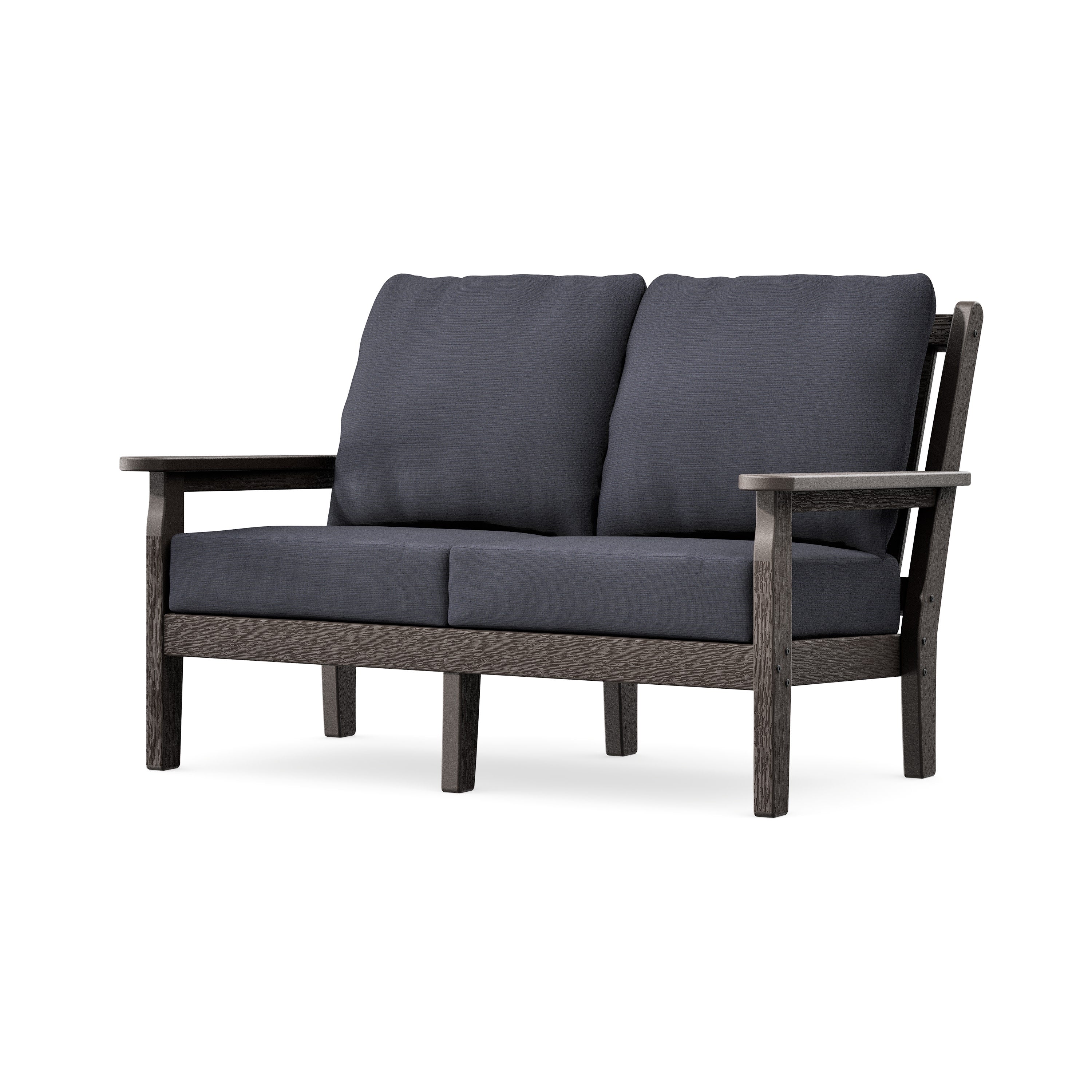 Chippendale Deep Seating Loveseat in Vintage Coffee / Midnight Linen