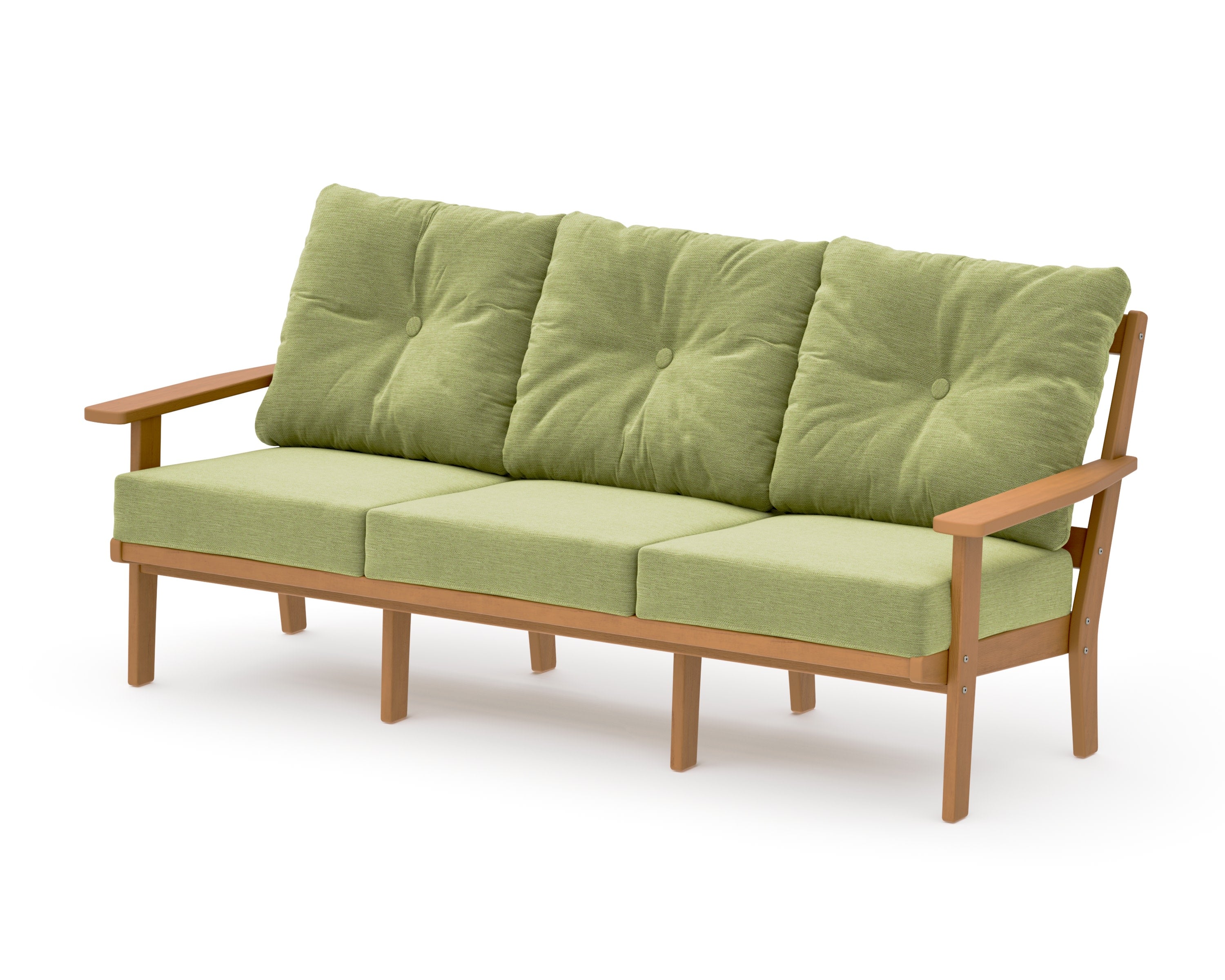 Oxford Deep Seating Sofa in Natural / Chartreuse Boucle