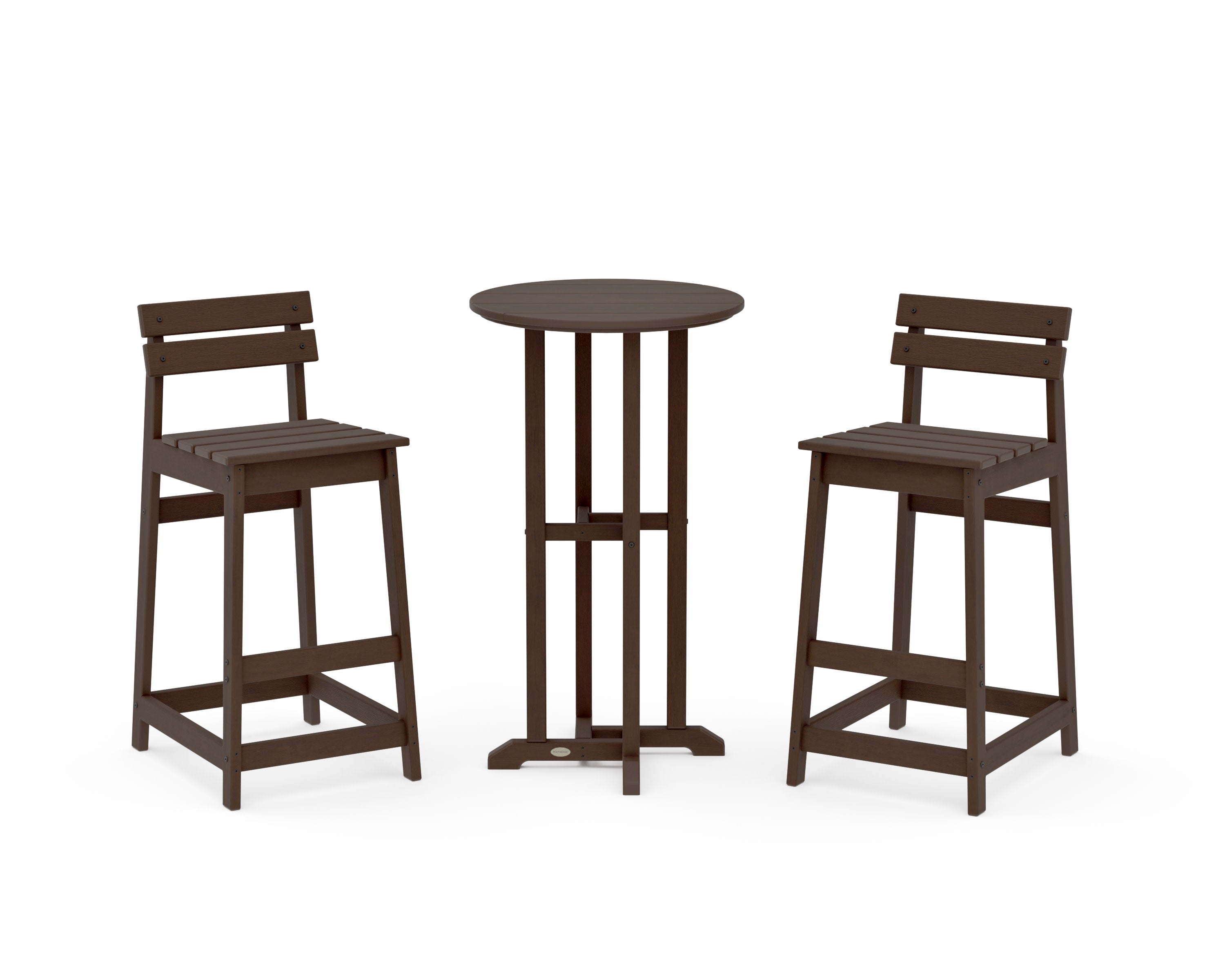 Modern Studio Plaza Lowback Bar Chair 3-Piece Bistro Set in Kona