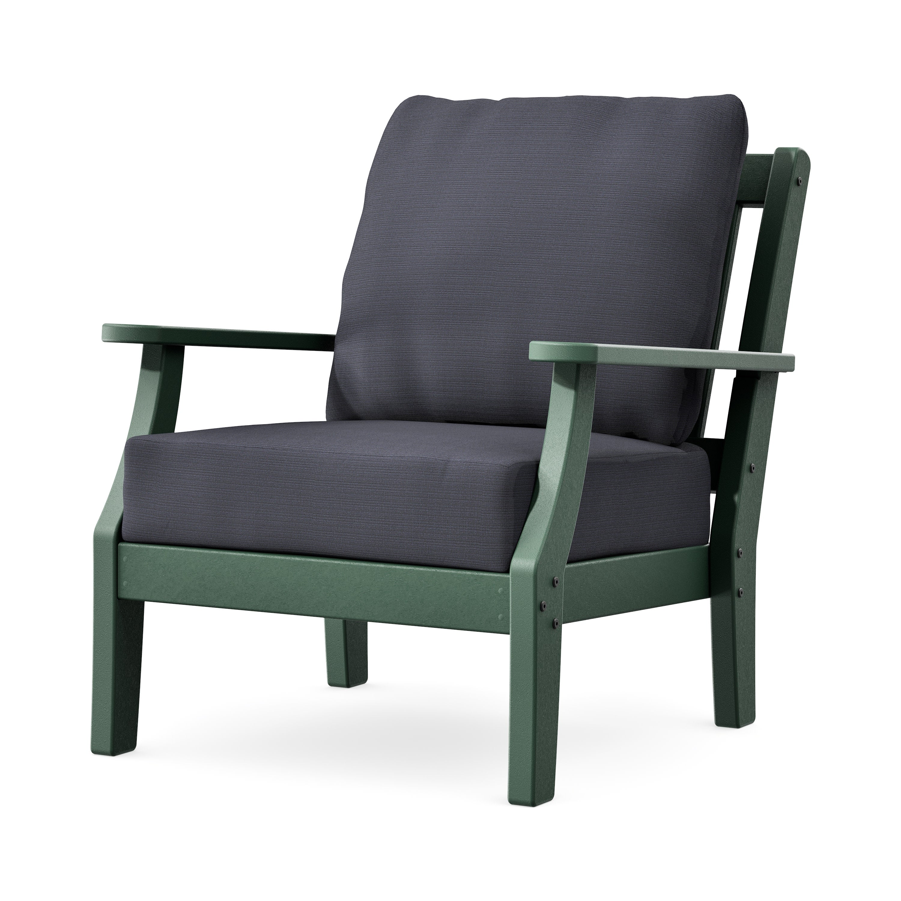 Chinoiserie Deep Seating Chair in Green / Midnight Linen