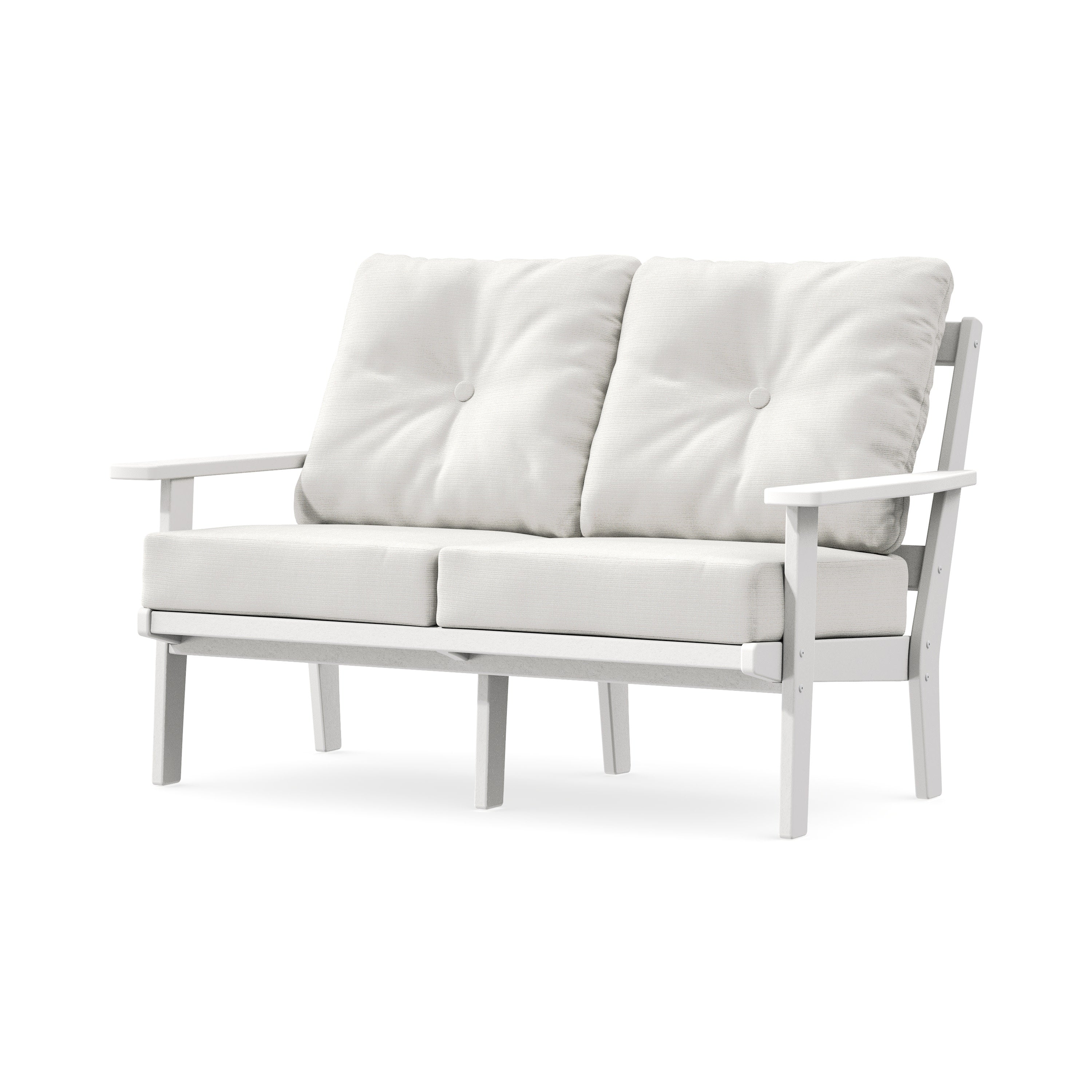Prairie Deep SeatingLoveseat in White / Natural Linen