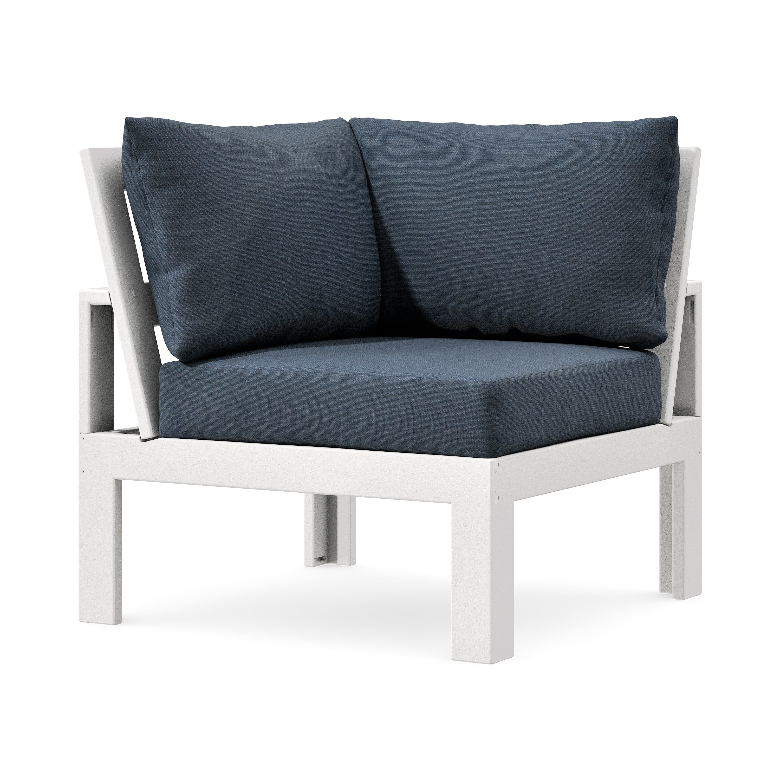 Modular Corner Chair in White / Marine Indigo