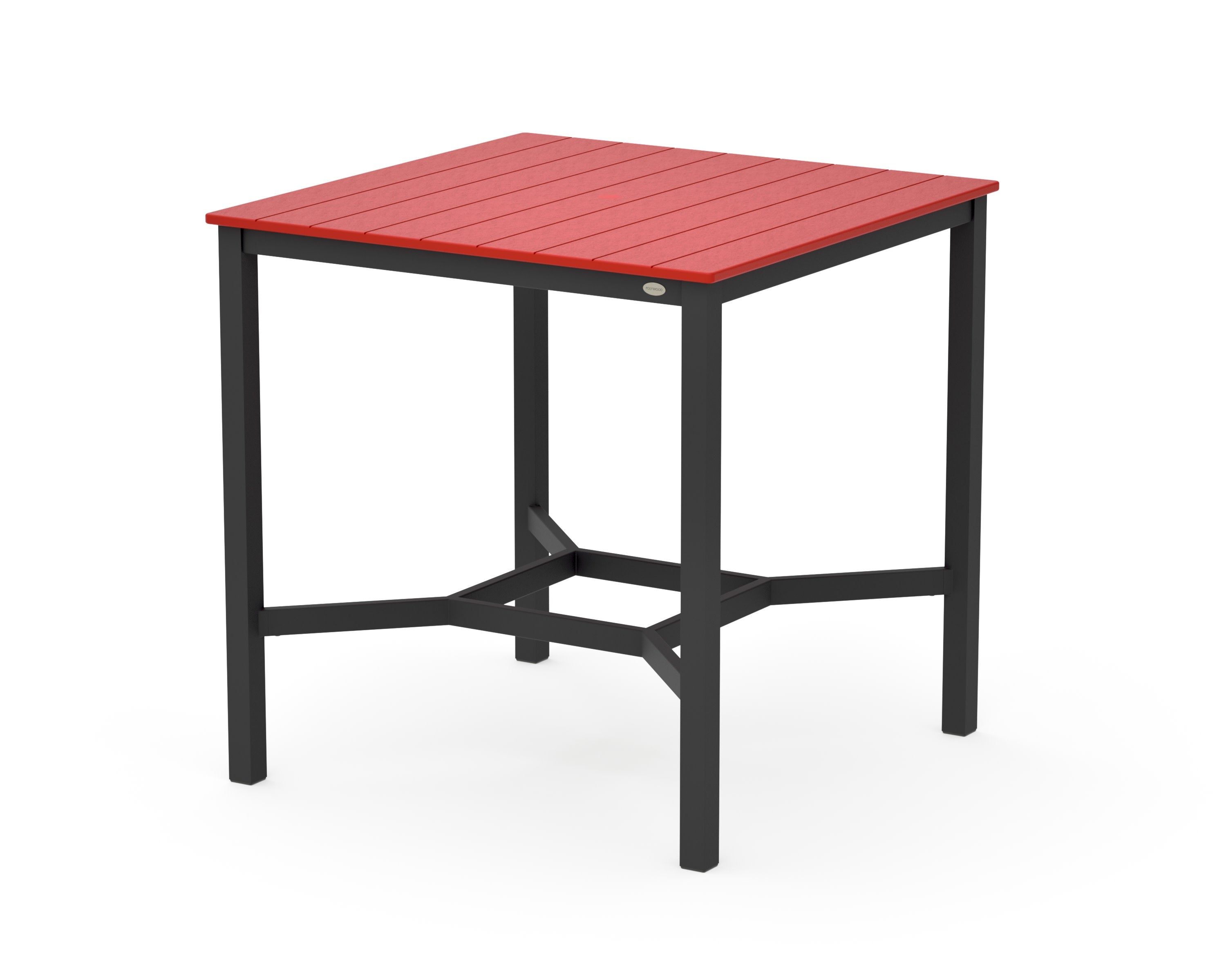 Main Street 42 x 42 Bar Table in Black / Sunset Red