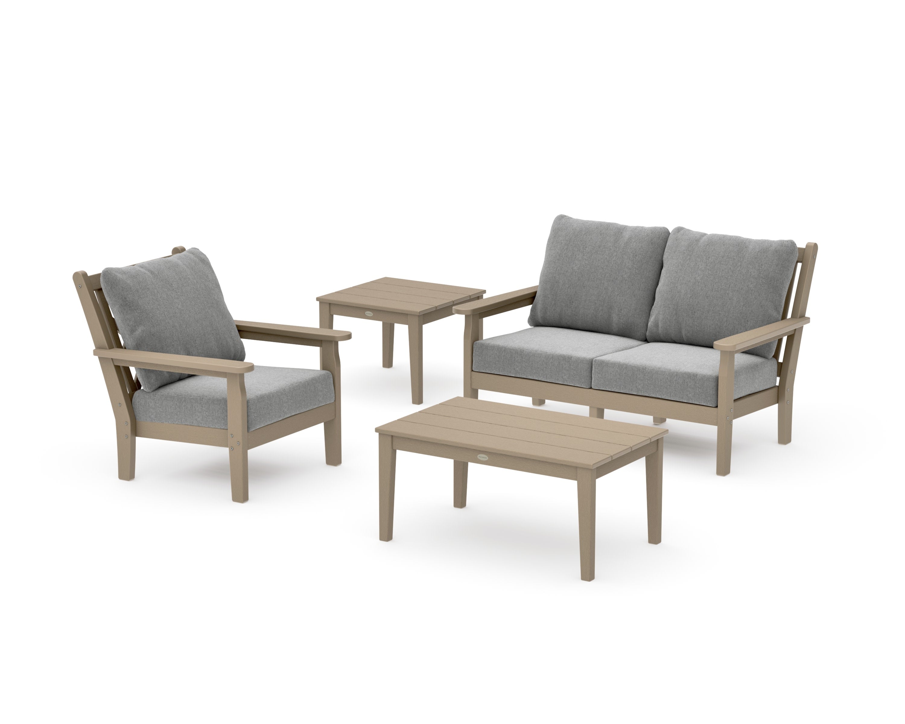 Chippendale 4-Piece Deep Seating Set in Vintage Sahara / Grey Mist