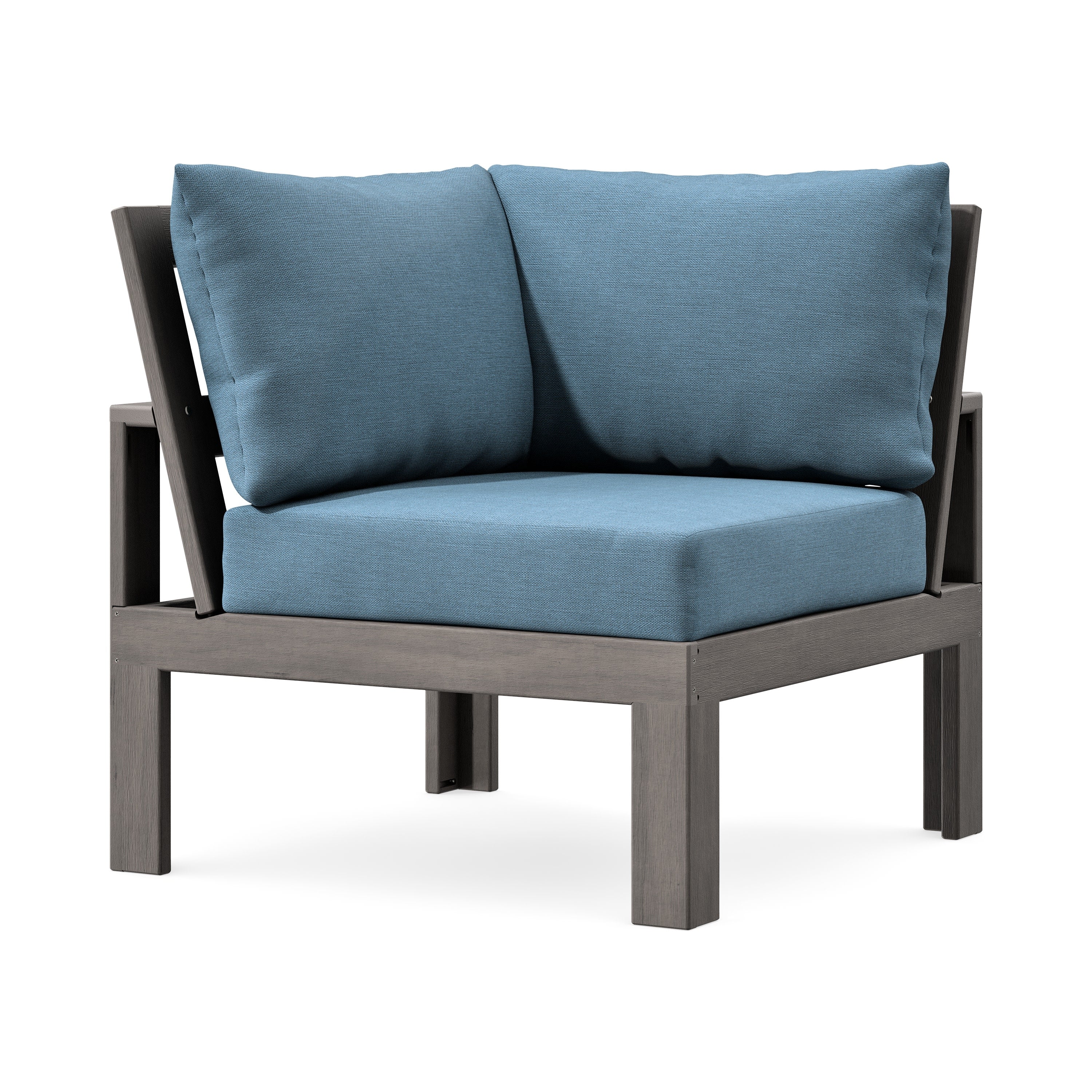 Modular Corner Chair in Driftwood / Sky Blue