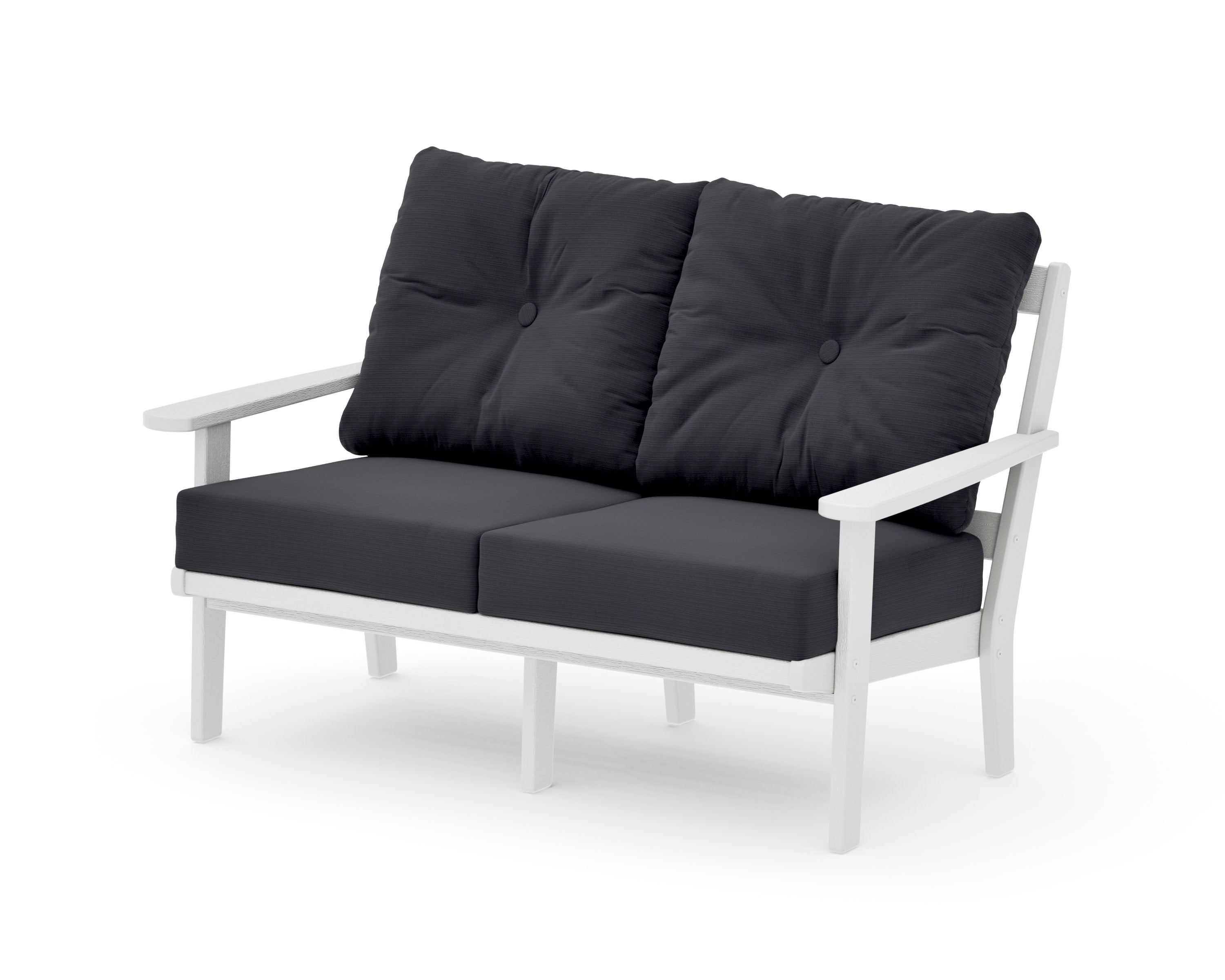 Mission Deep SeatingLoveseat in Vintage White / Midnight Linen
