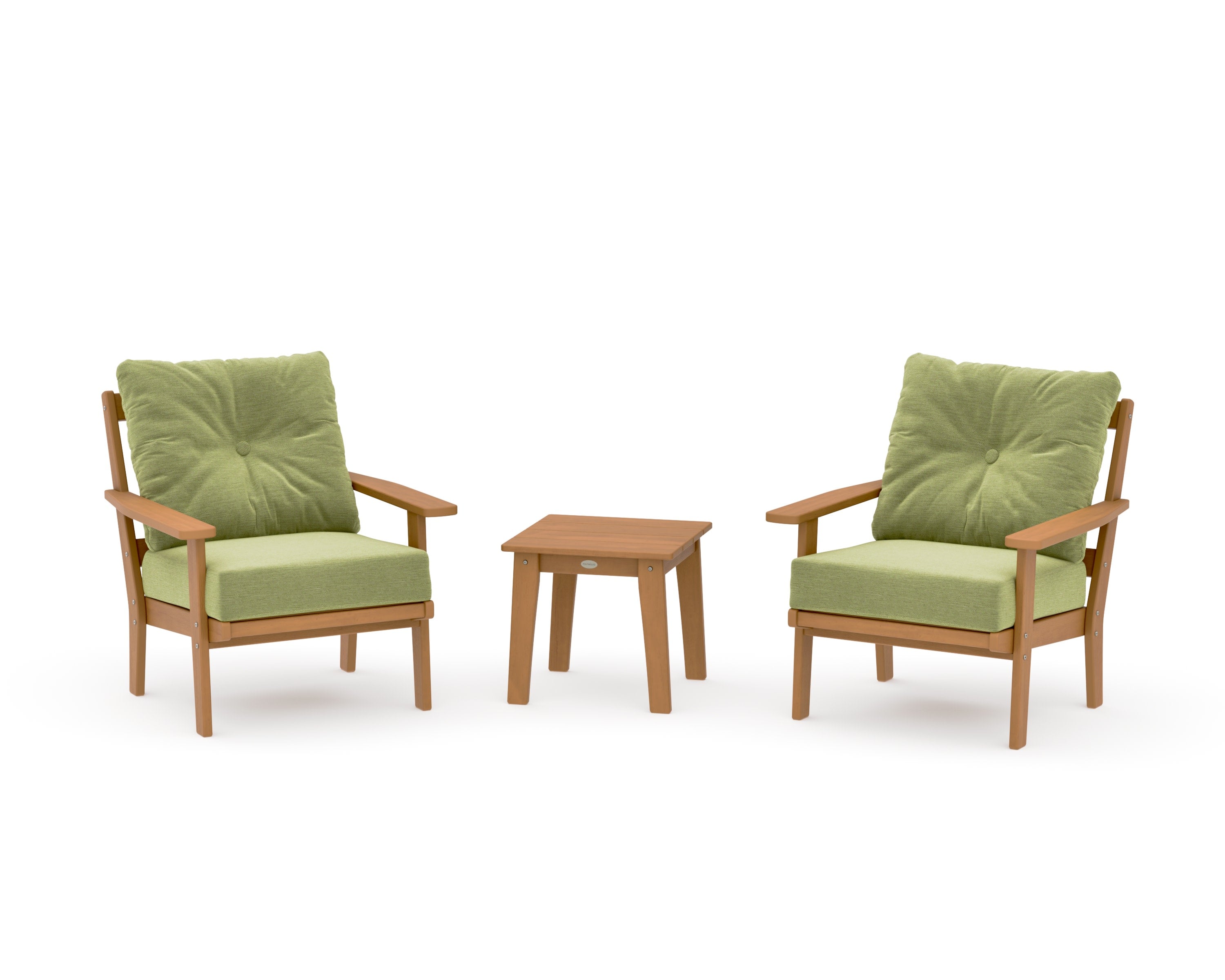 Prairie 3-Piece Deep Seating Set in Natural / Chartreuse Boucle