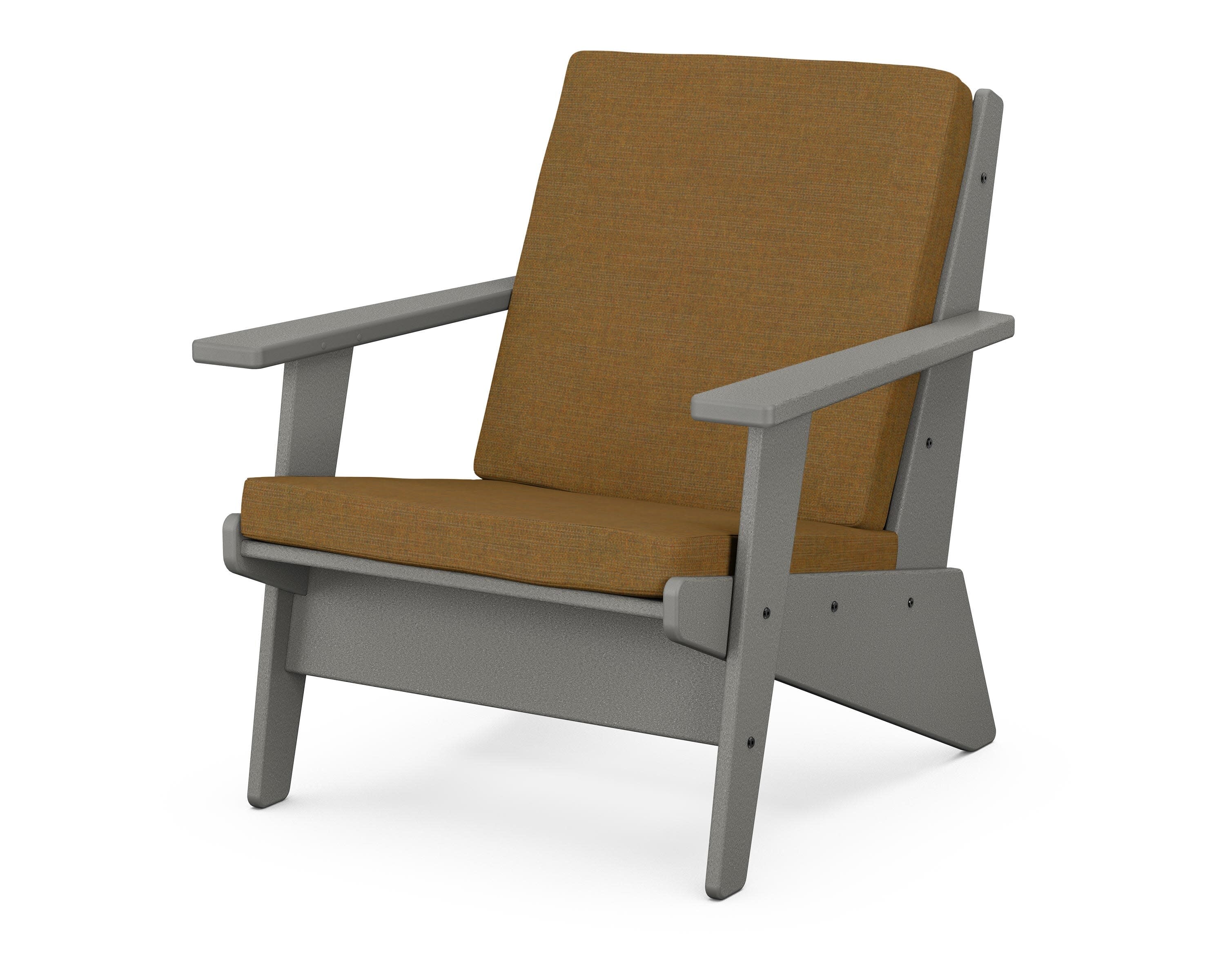 Riviera Modern Lounge Chair in Slate Grey / Exhale Teak