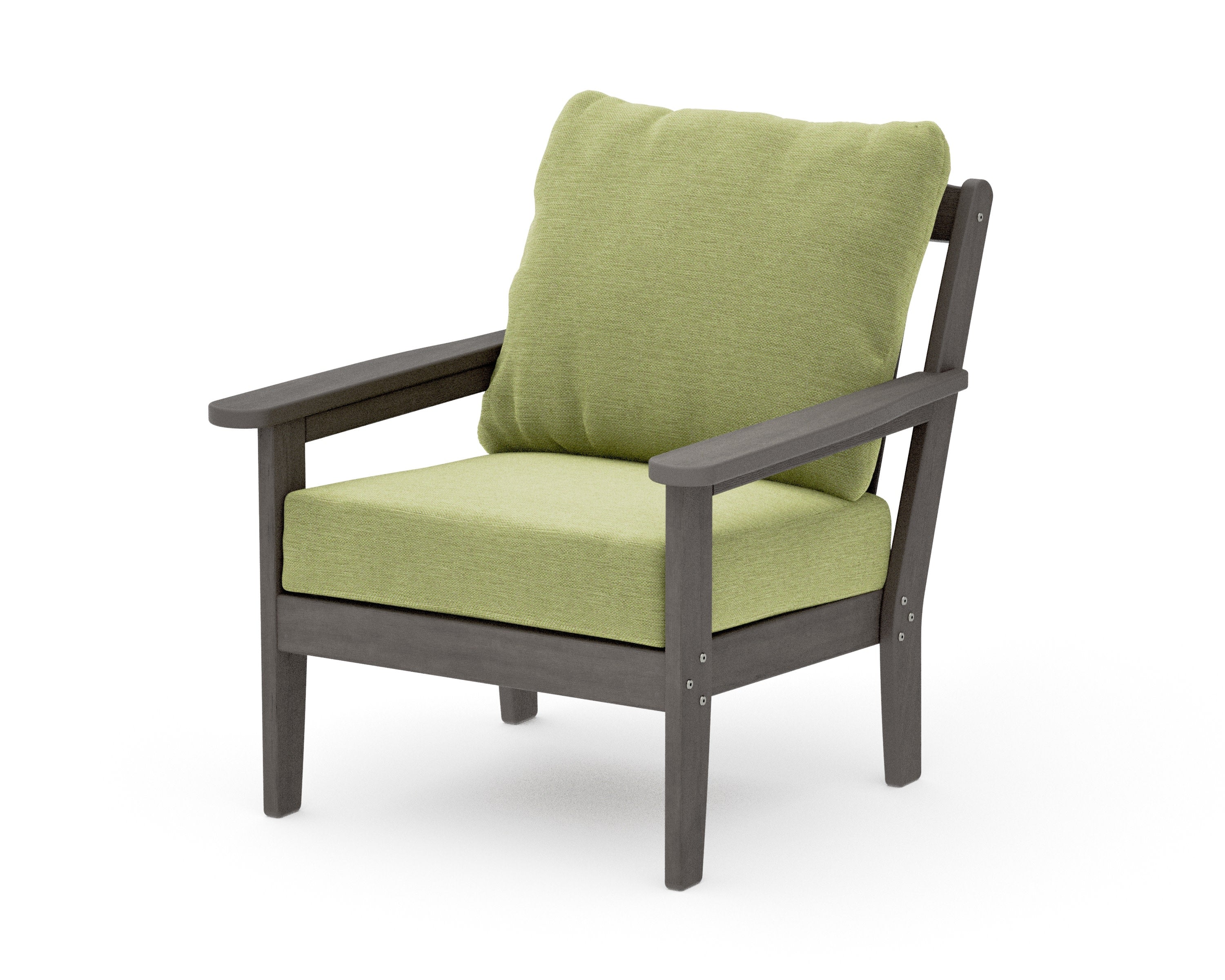 Cottage Deep Seating Chair in Driftwood / Chartreuse Boucle
