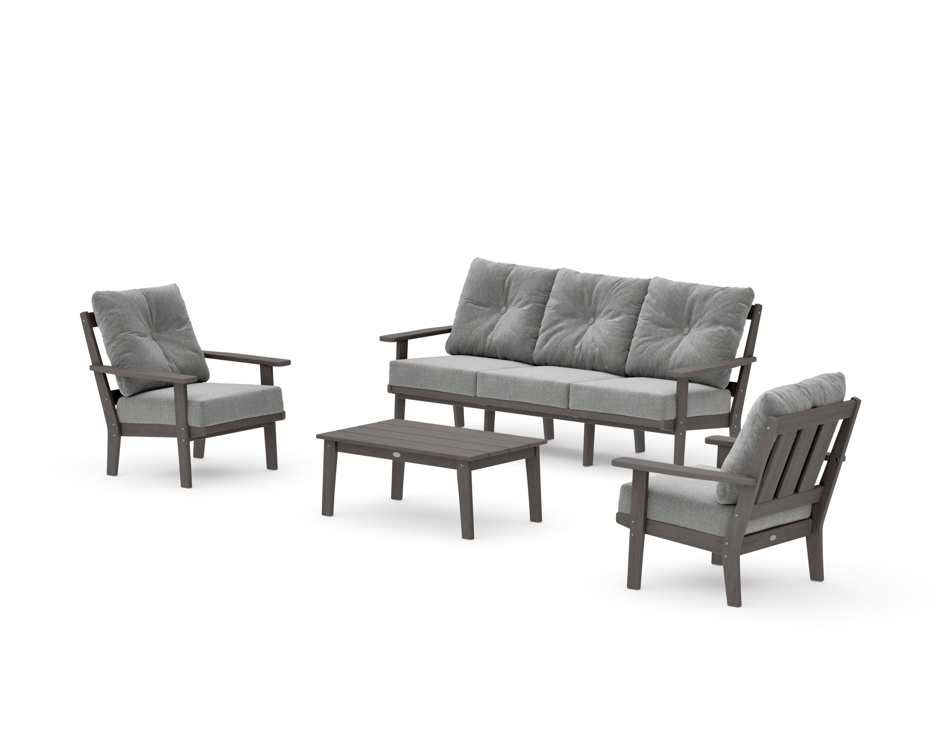 Oxford 4-Piece Deep Seating Set with Sofa in Driftwood / Grey Mist