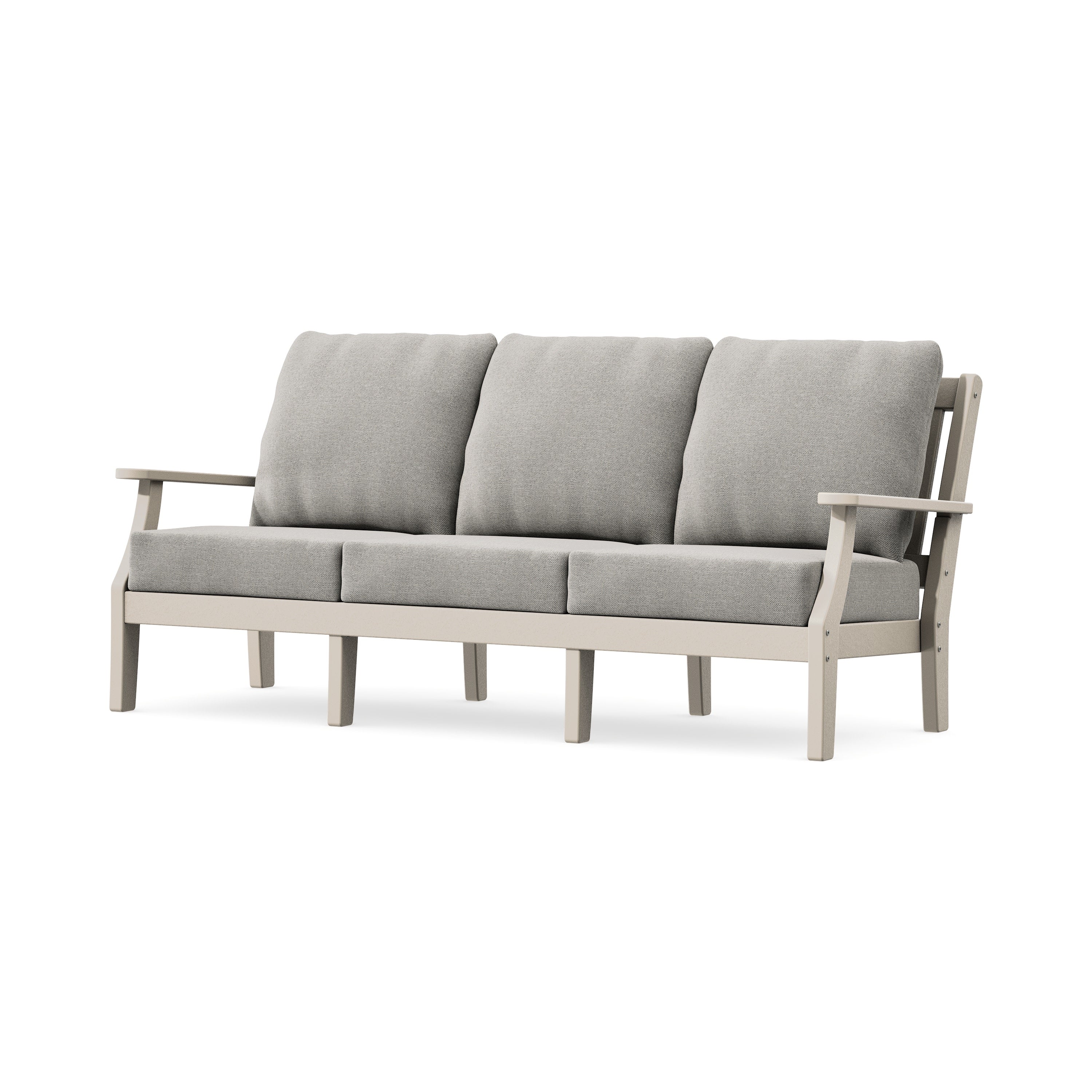 Chinoiserie Deep Seating Sofa in Sand / Weathered Tweed