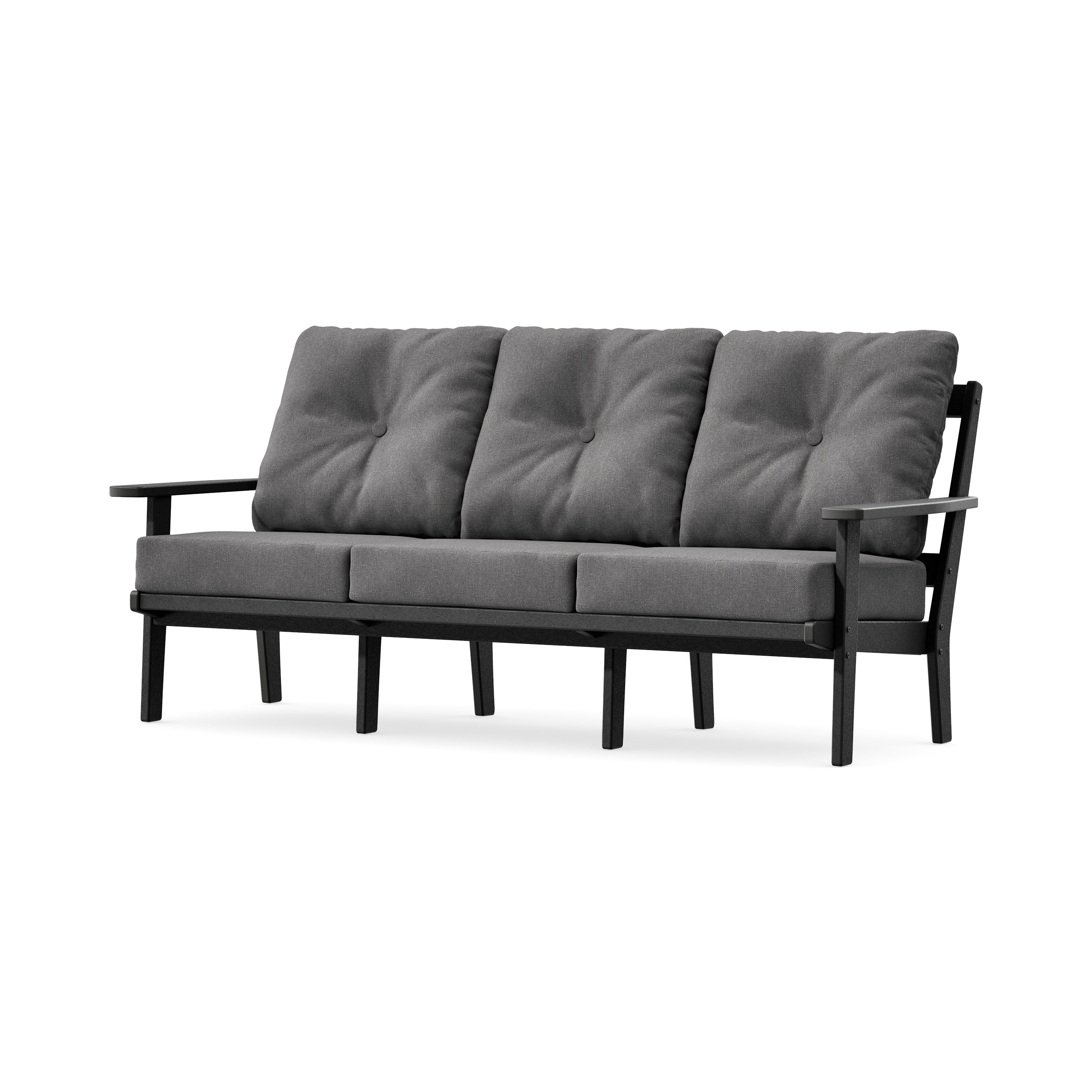 Oxford Deep Seating Sofa in Black / Ash Charcoal