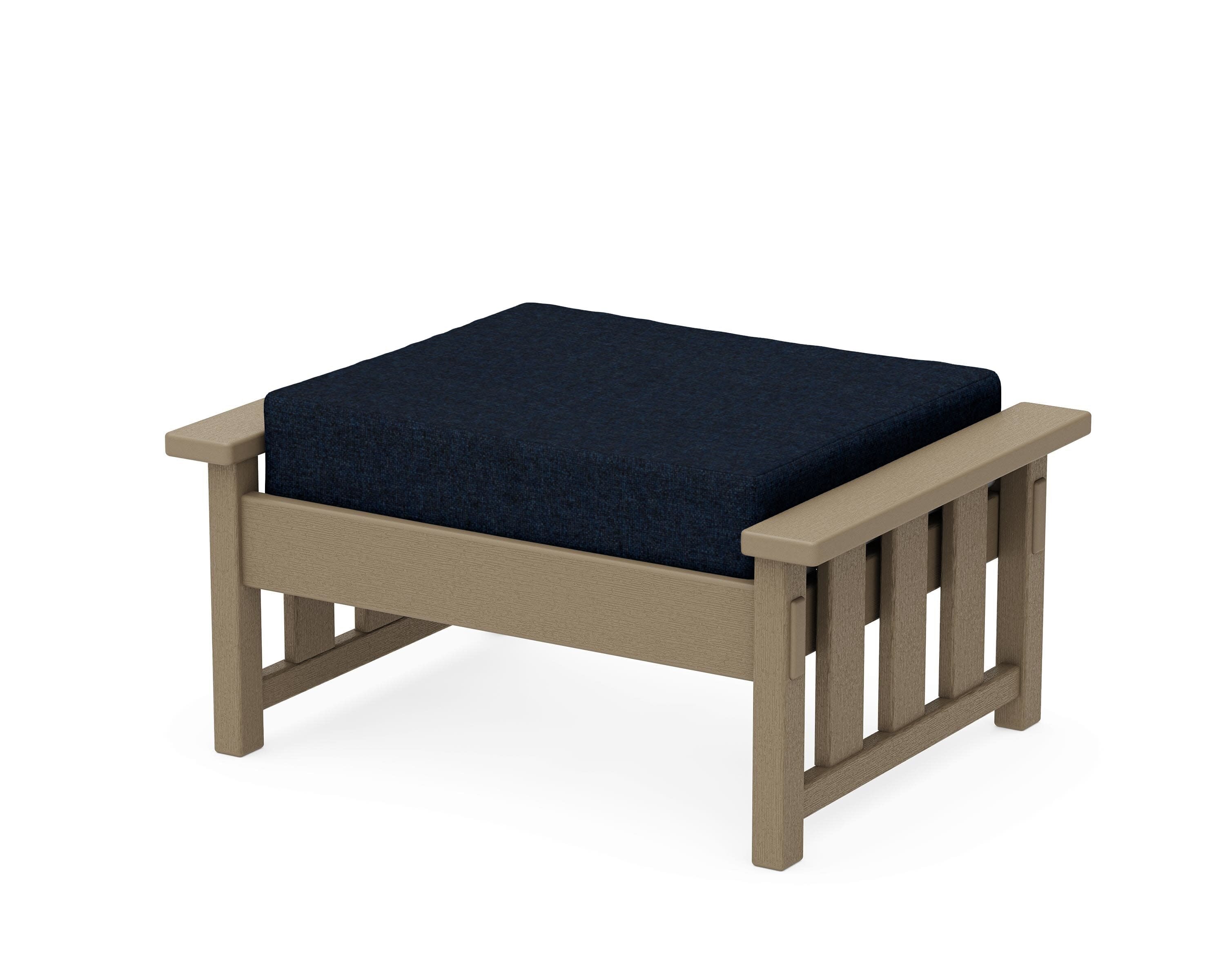 Acadia Deep Seating Ottoman in Vintage Sahara / Marine Indigo