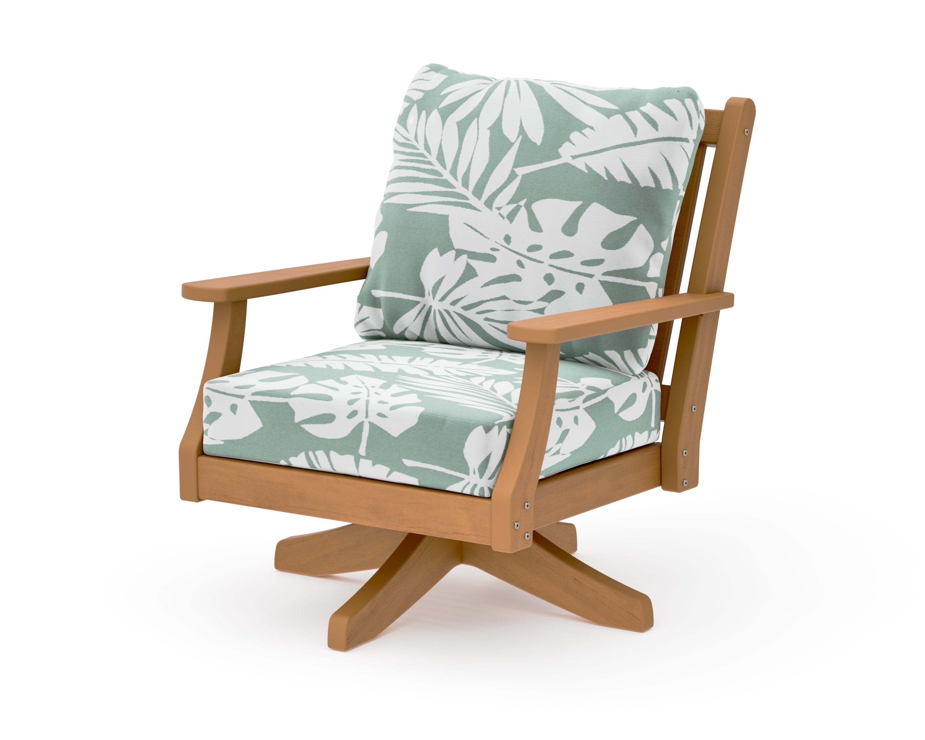 Wovendale Deep Seating Swivel Chair in Natural / Leaf Glacier Spa
