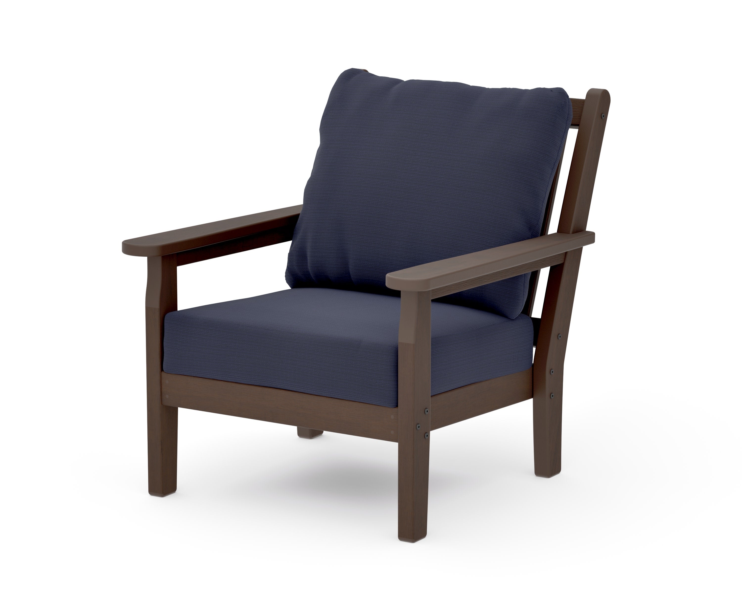 Chippendale Deep Seating Chair in Kona / Navy Linen