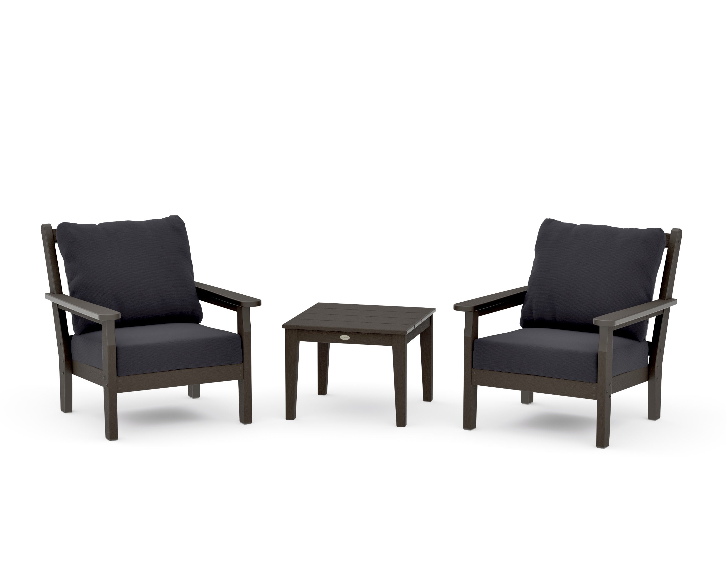 Chippendale 3-Piece Deep Seating Set in Vintage Coffee / Midnight Linen