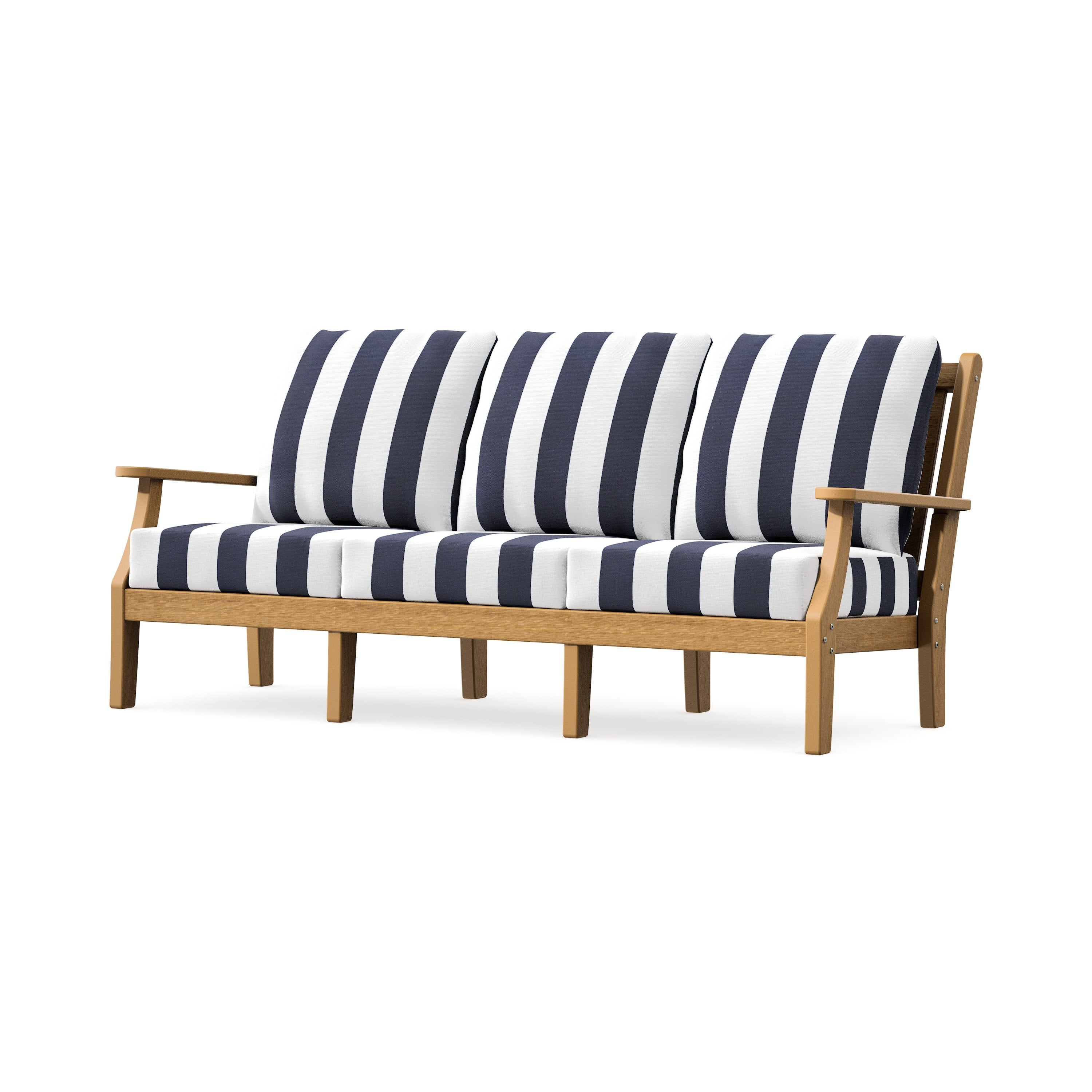Wovendale Deep Seating Sofa in Natural / Cabana Stripe Navy