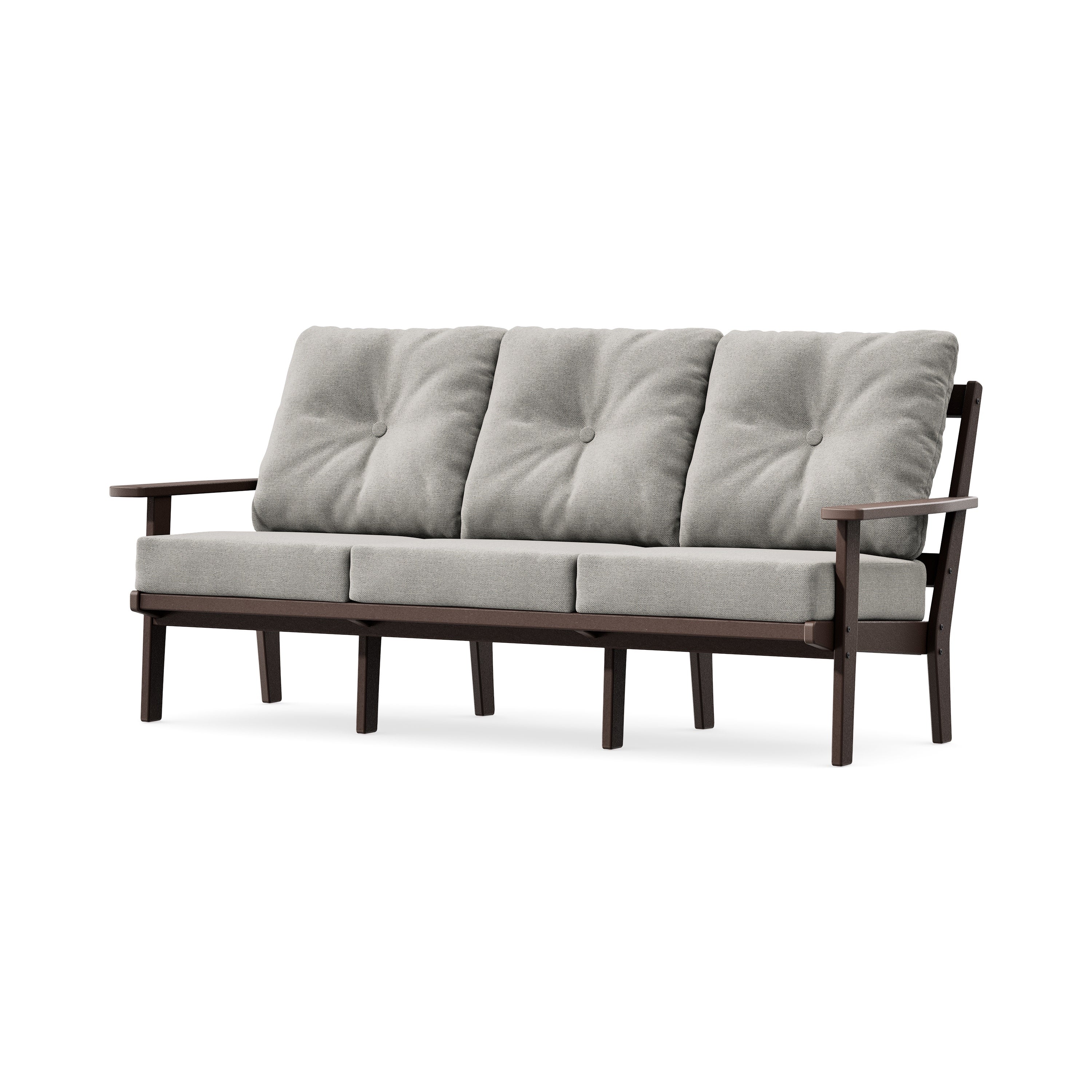 Oxford Deep Seating Sofa in Mahogany / Weathered Tweed