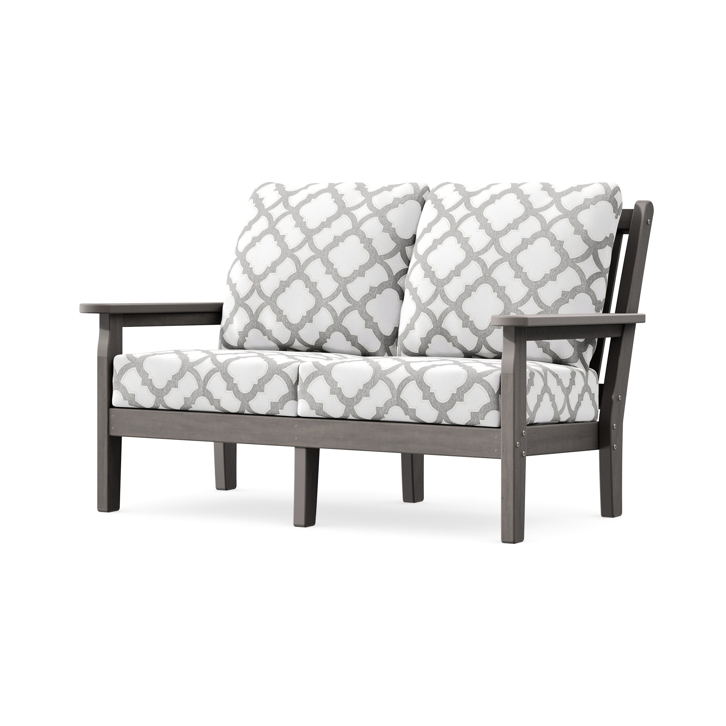 Chippendale Deep Seating Loveseat in Driftwood / Trellis Grey Mist