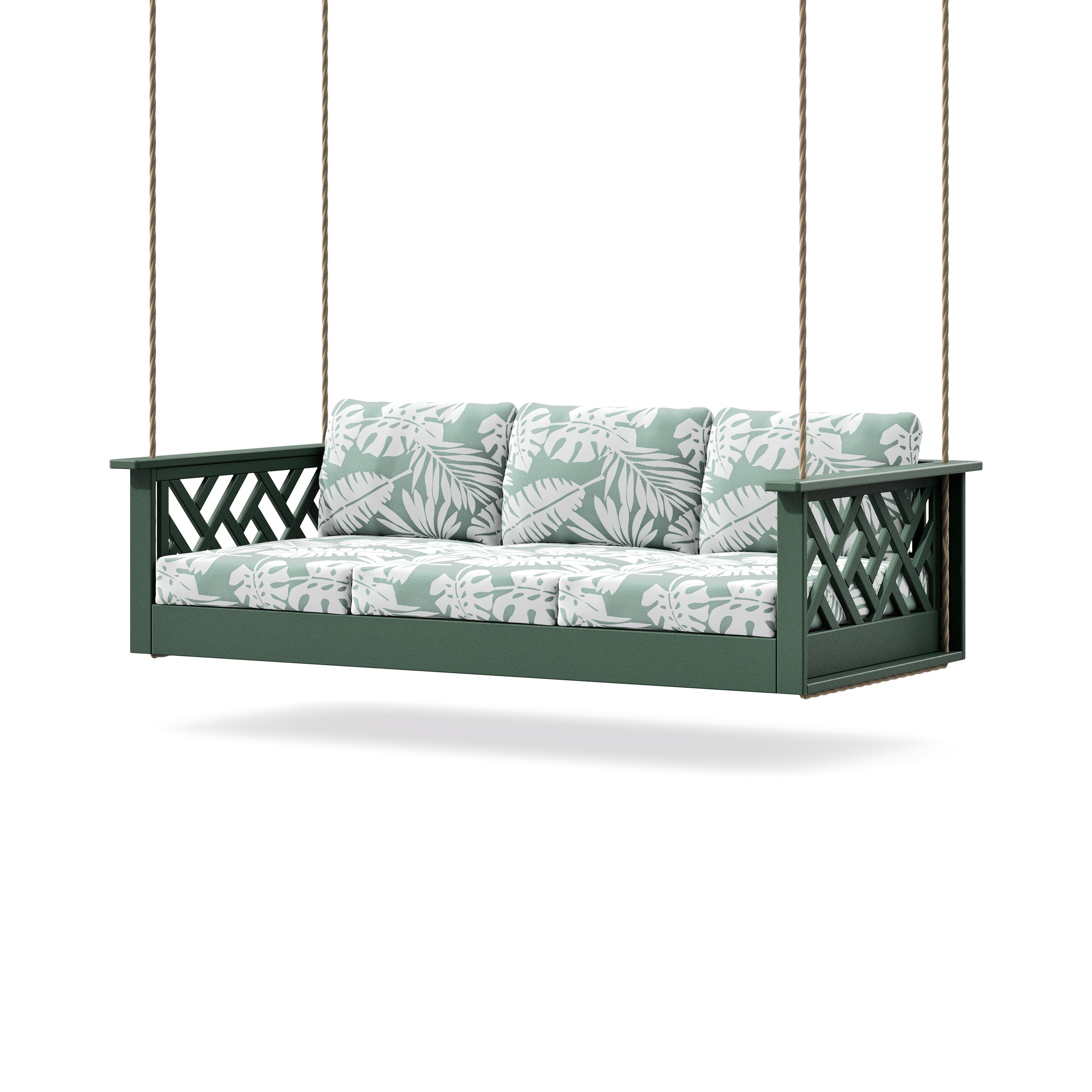 Chippendale Daybed Swing in Green / Leaf Glacier Spa