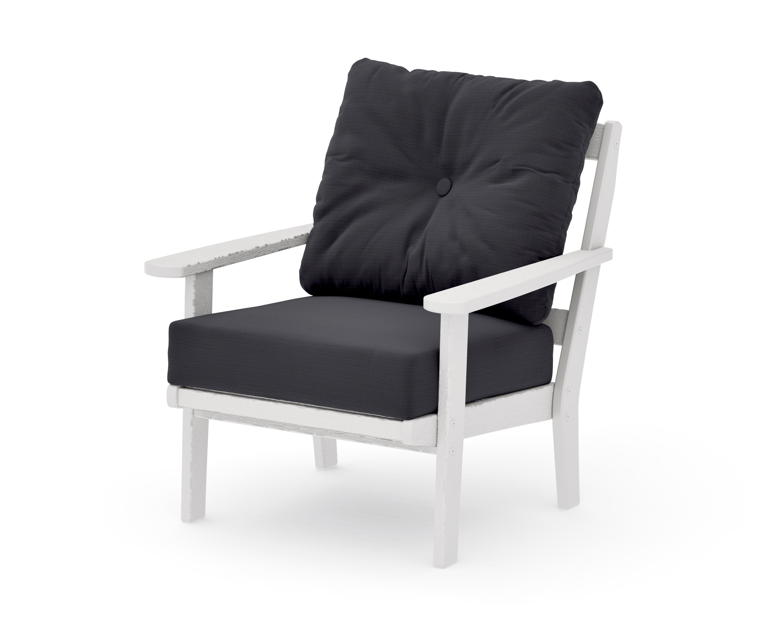 Mission Deep Seating Chair in Vintage White / Midnight Linen