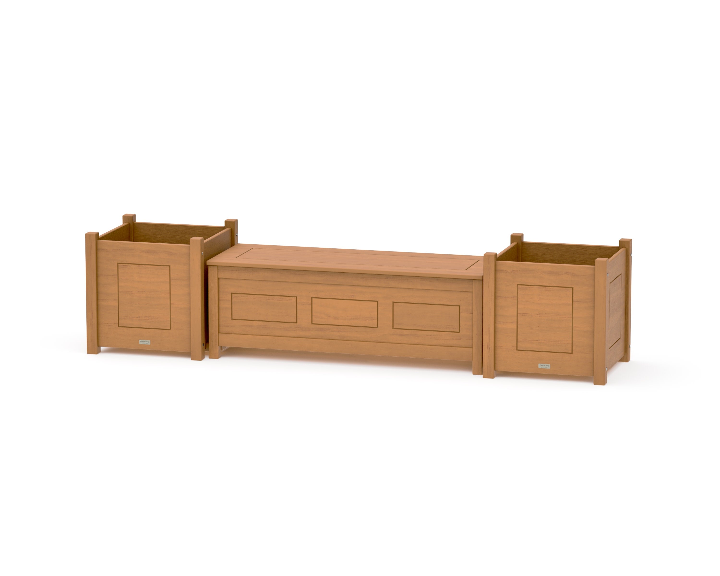 48" Country Living Straight Planter Storage Bench Set- Large in Natural