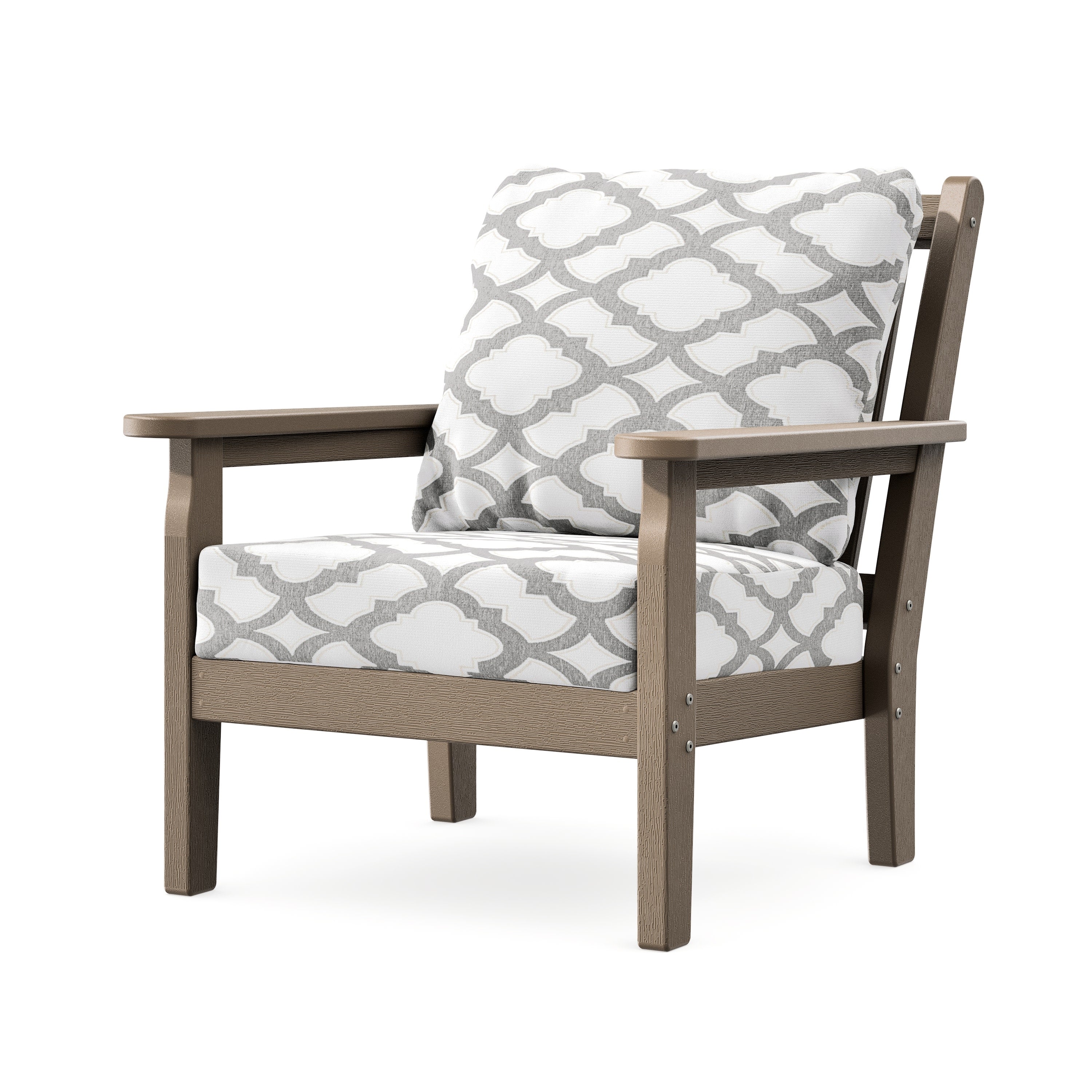 Chippendale Deep Seating Chair in Vintage Sahara / Trellis Grey Mist