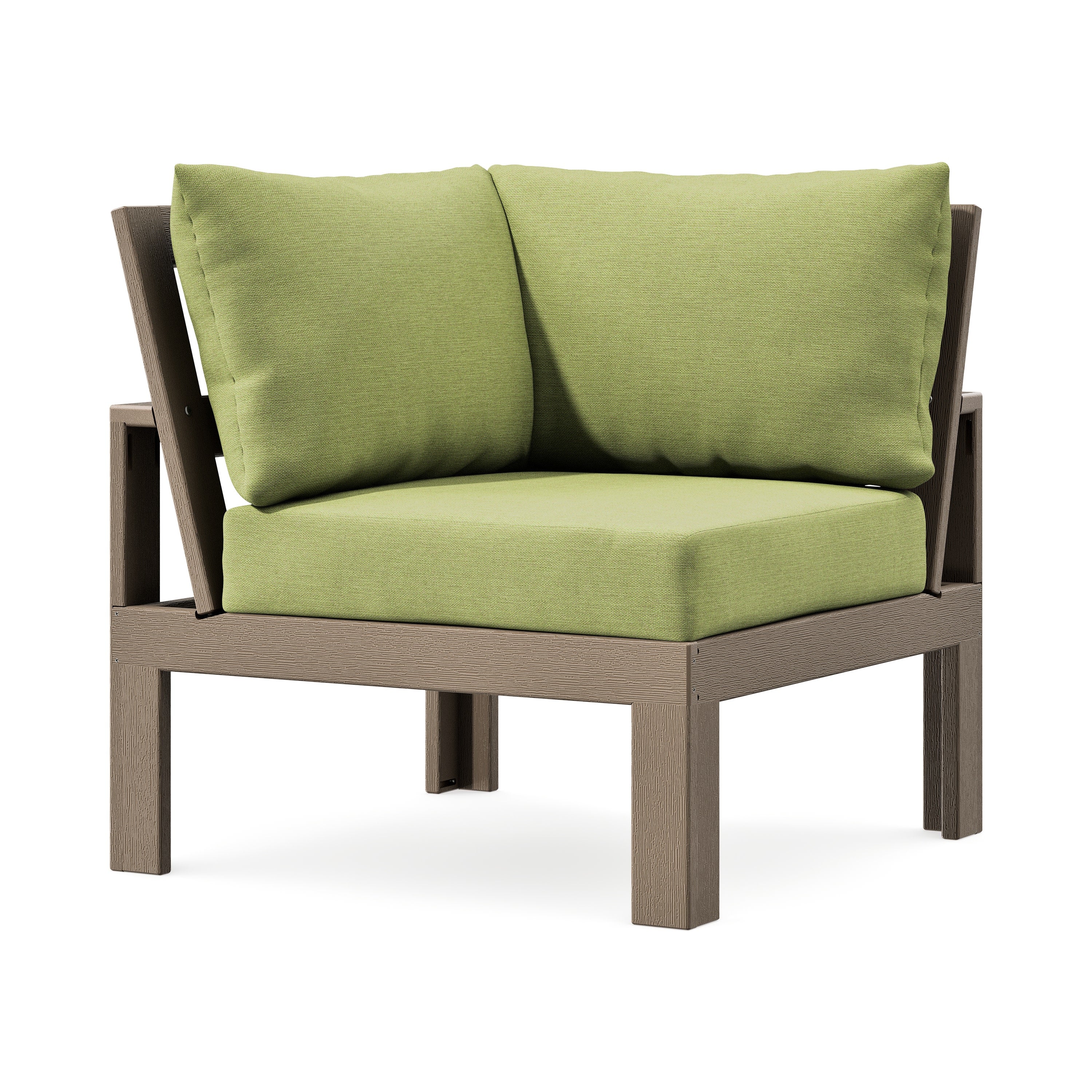 Modular Corner Chair in Vintage Sahara / Chartreuse Boucle