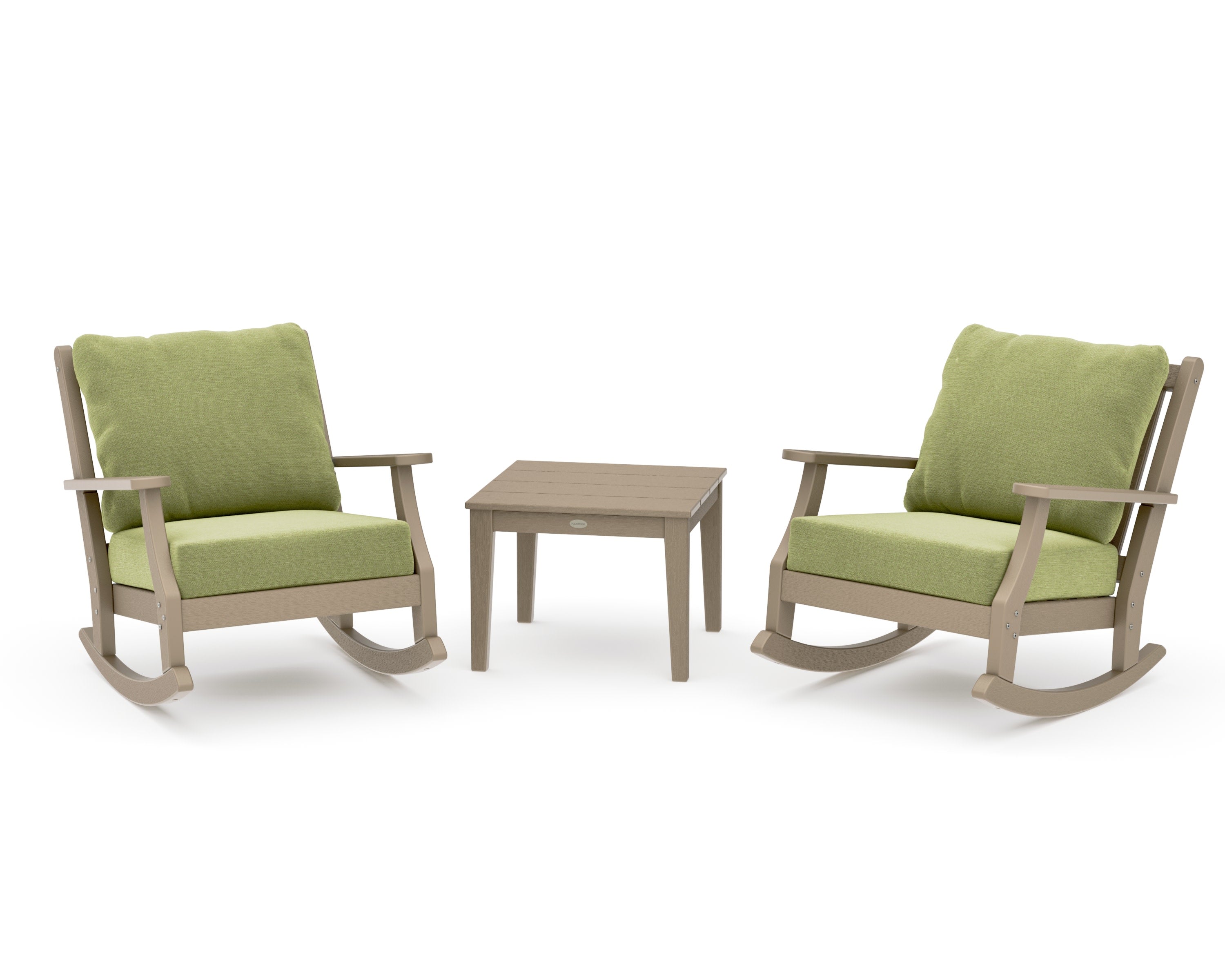 Wovendale 3-Piece Deep Seating Rocker Set in Vintage Sahara / Chartreuse Boucle