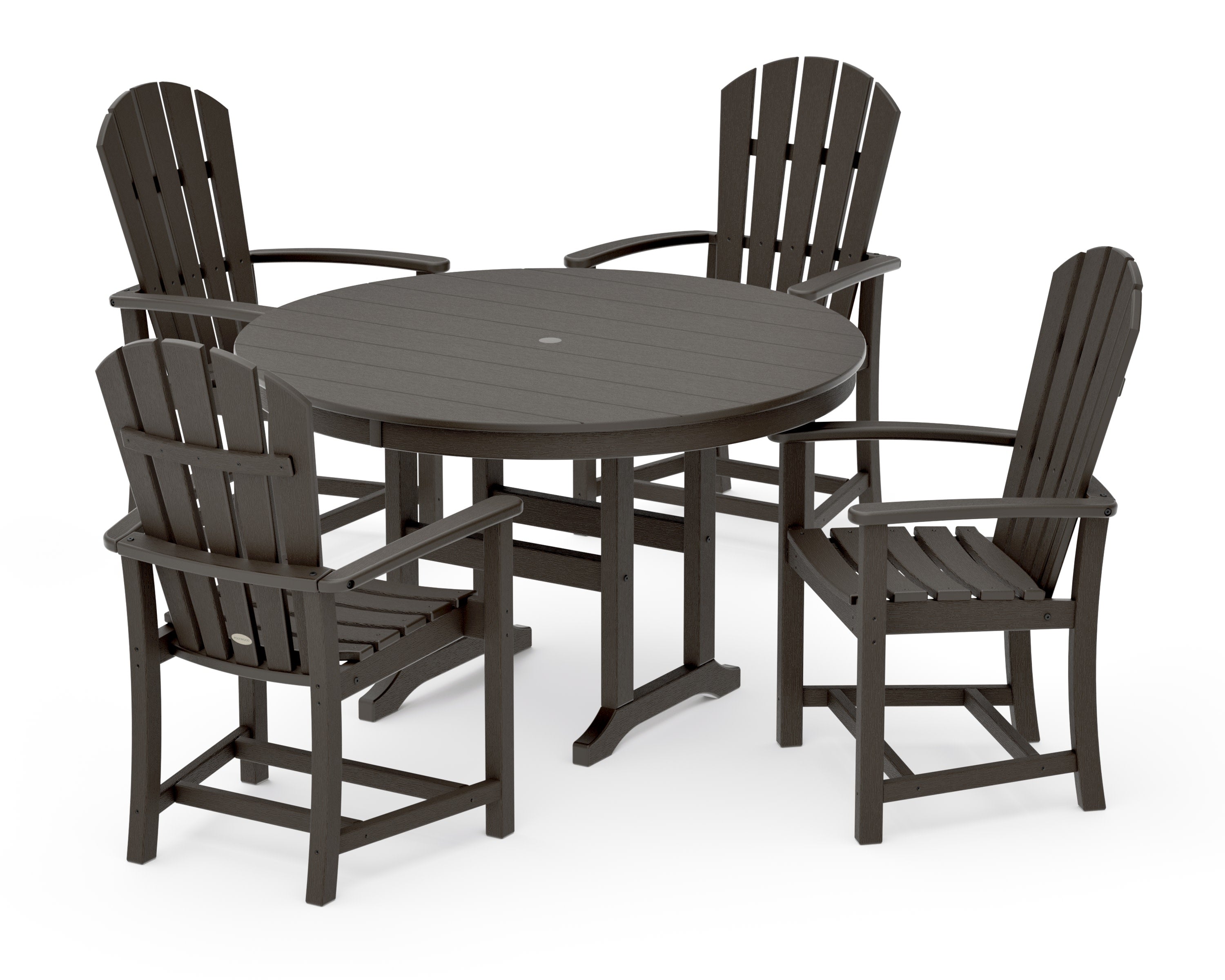 Palm Coast 5-Piece Round Farmhouse Dining Set in Vintage Coffee