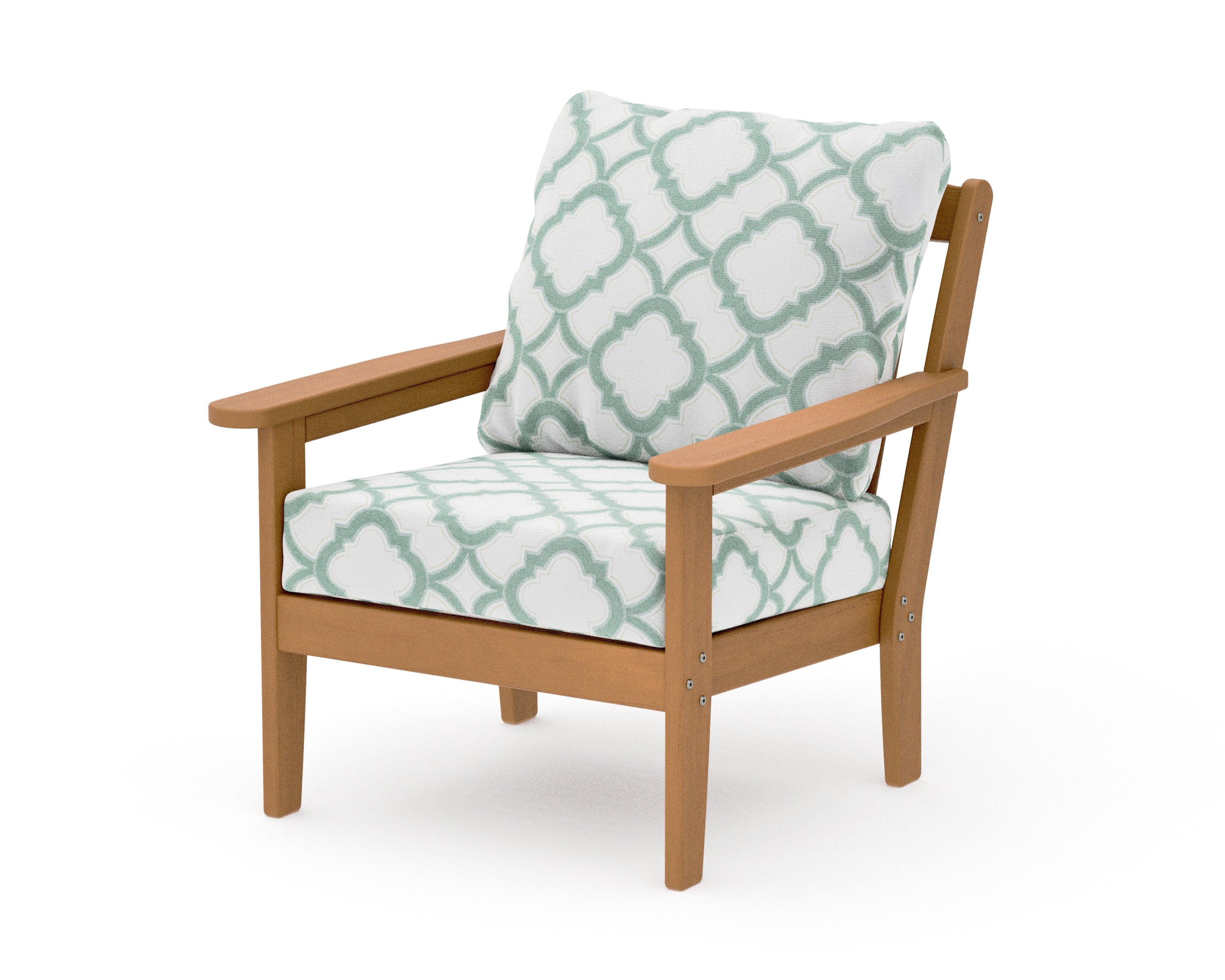 Cottage Deep Seating Chair in Natural / Trellis Glacier Spa