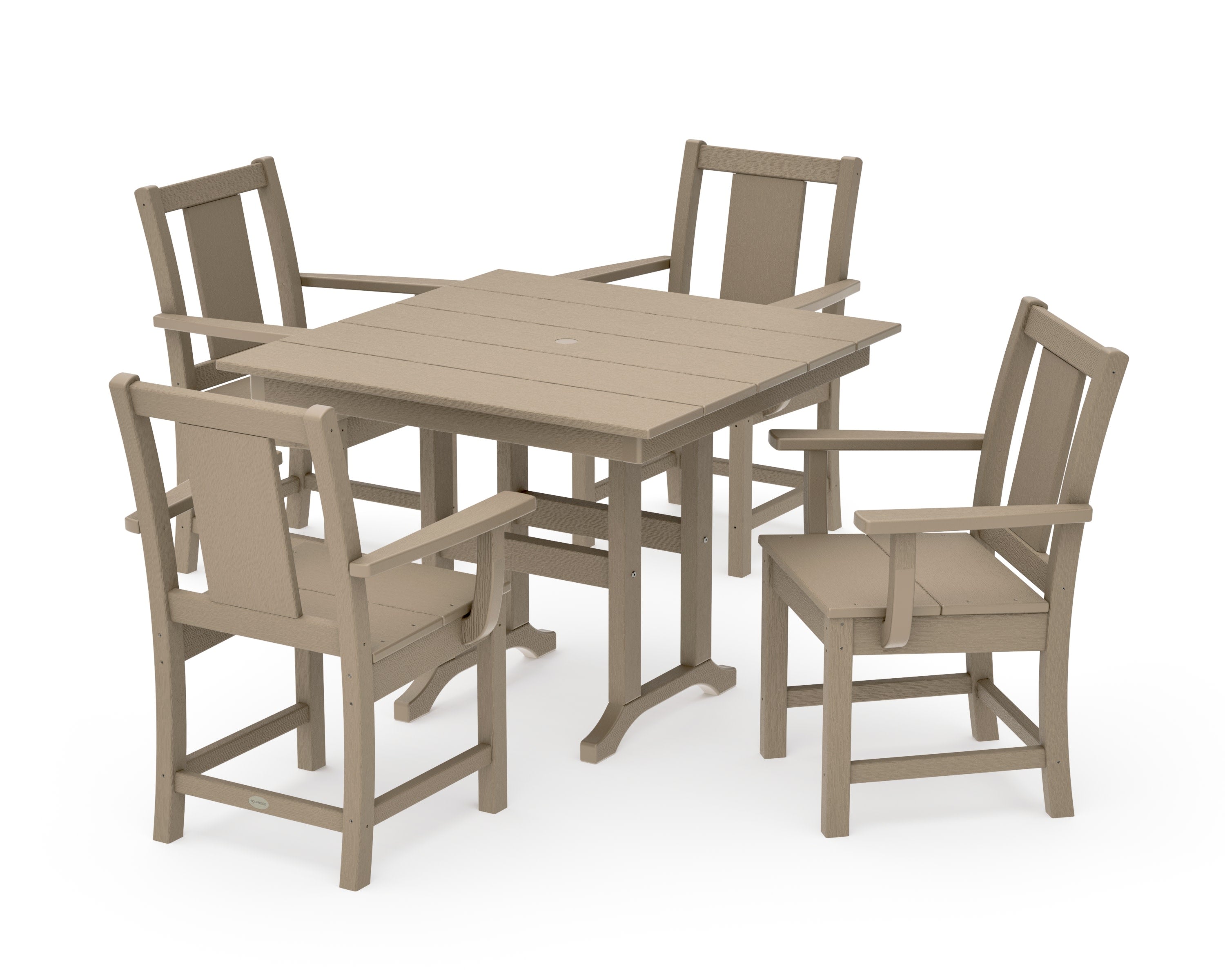 Prairie 5-Piece Farmhouse Dining Set in Vintage Sahara