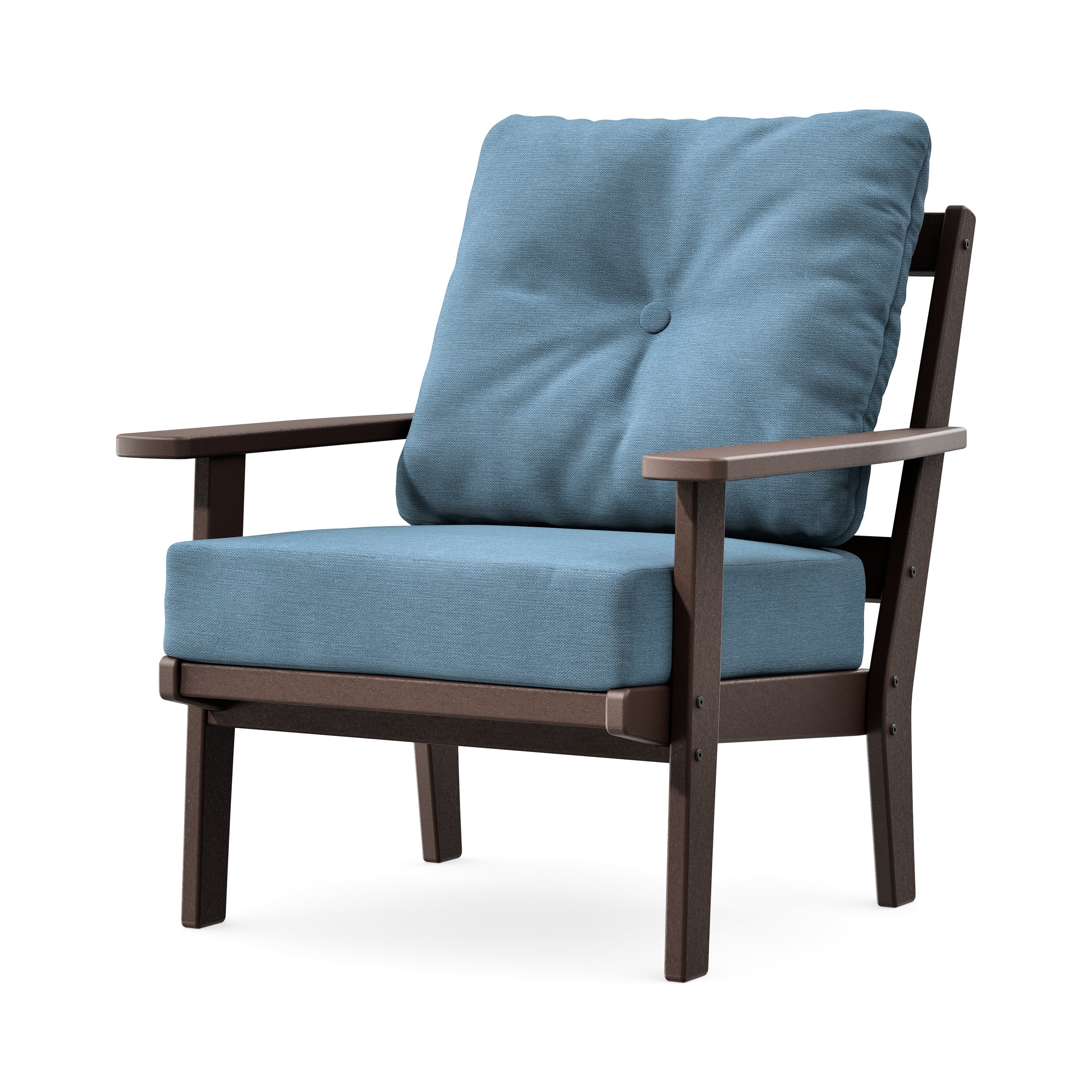 Prairie Deep Seating Chair in Mahogany / Sky Blue