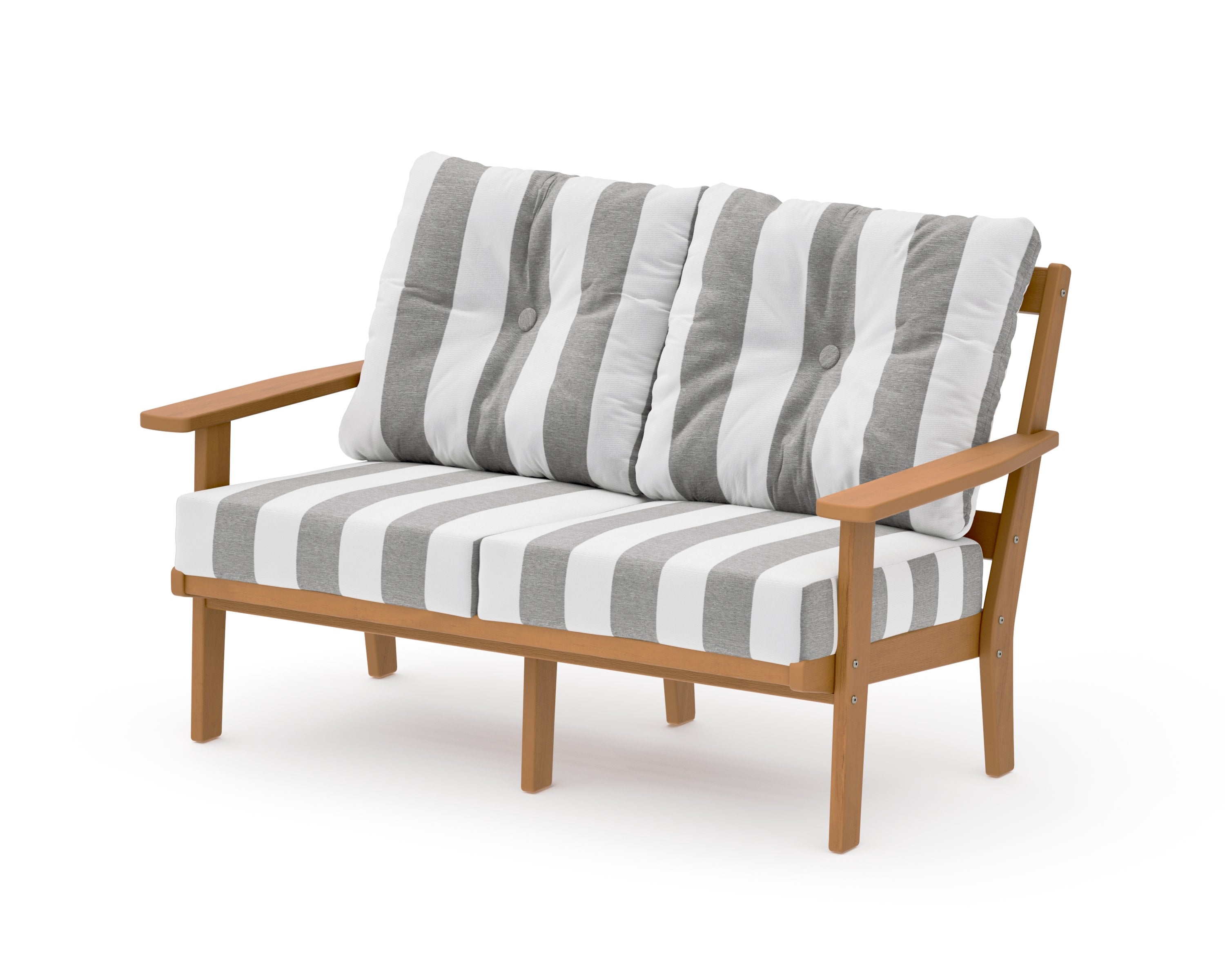Oxford Deep SeatingLoveseat in Natural / Cabana Stripe Grey Mist