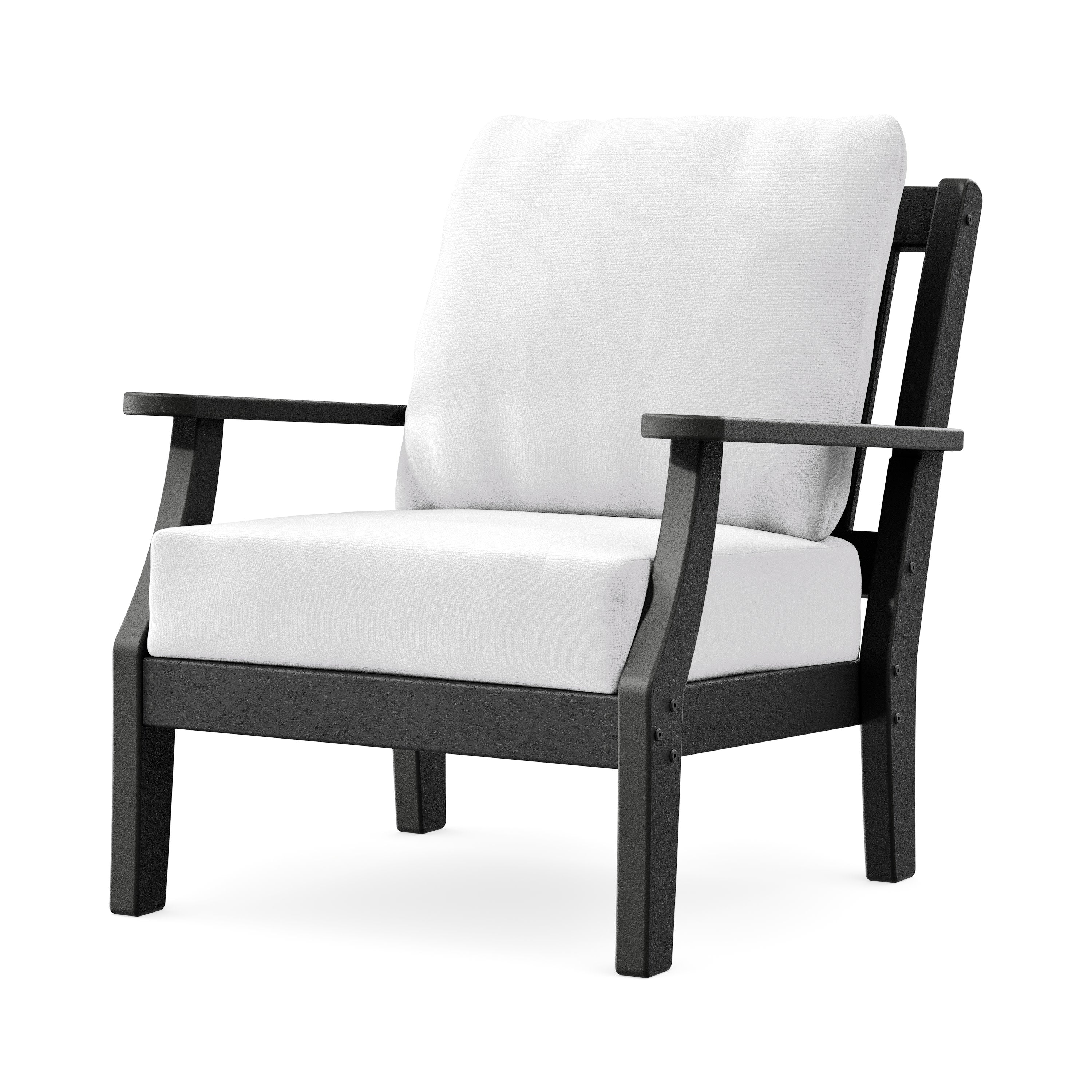 Chinoiserie Deep Seating Chair in Black / Natural