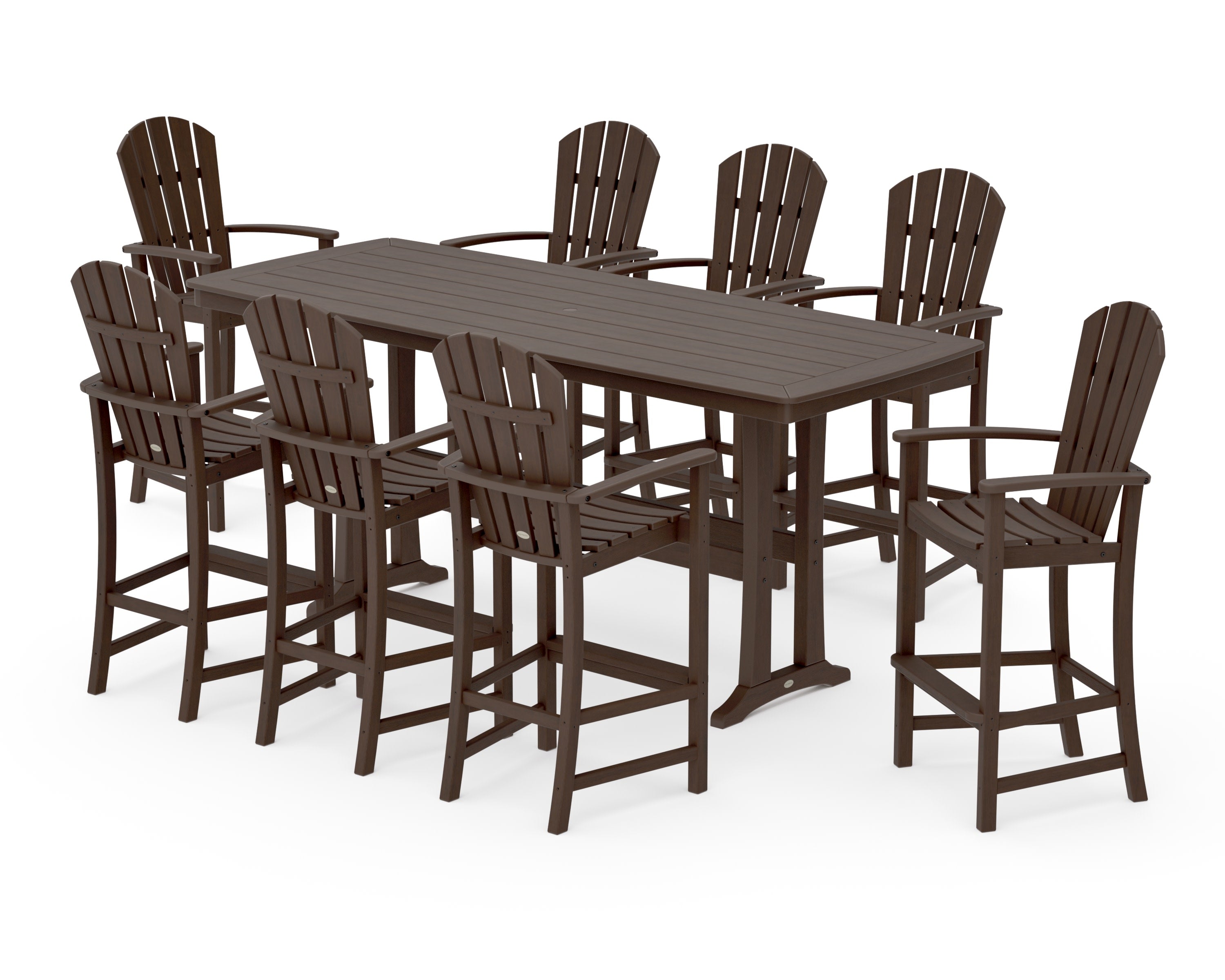 Palm Coast 9-Piece Bar Set with Trestle Legs in Kona