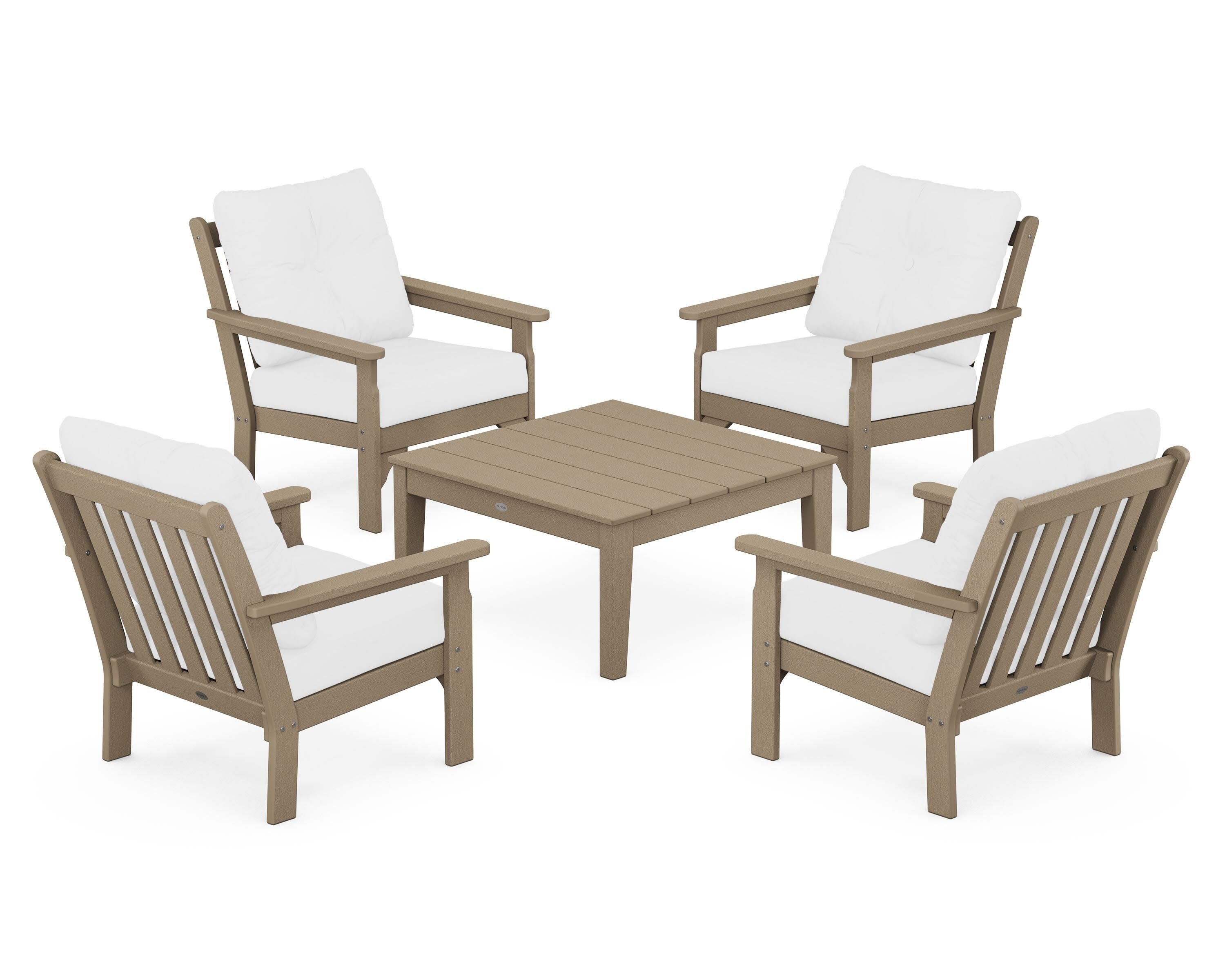 Vineyard 5-Piece Deep Seating Conversation Set in Vintage Sahara / Natural