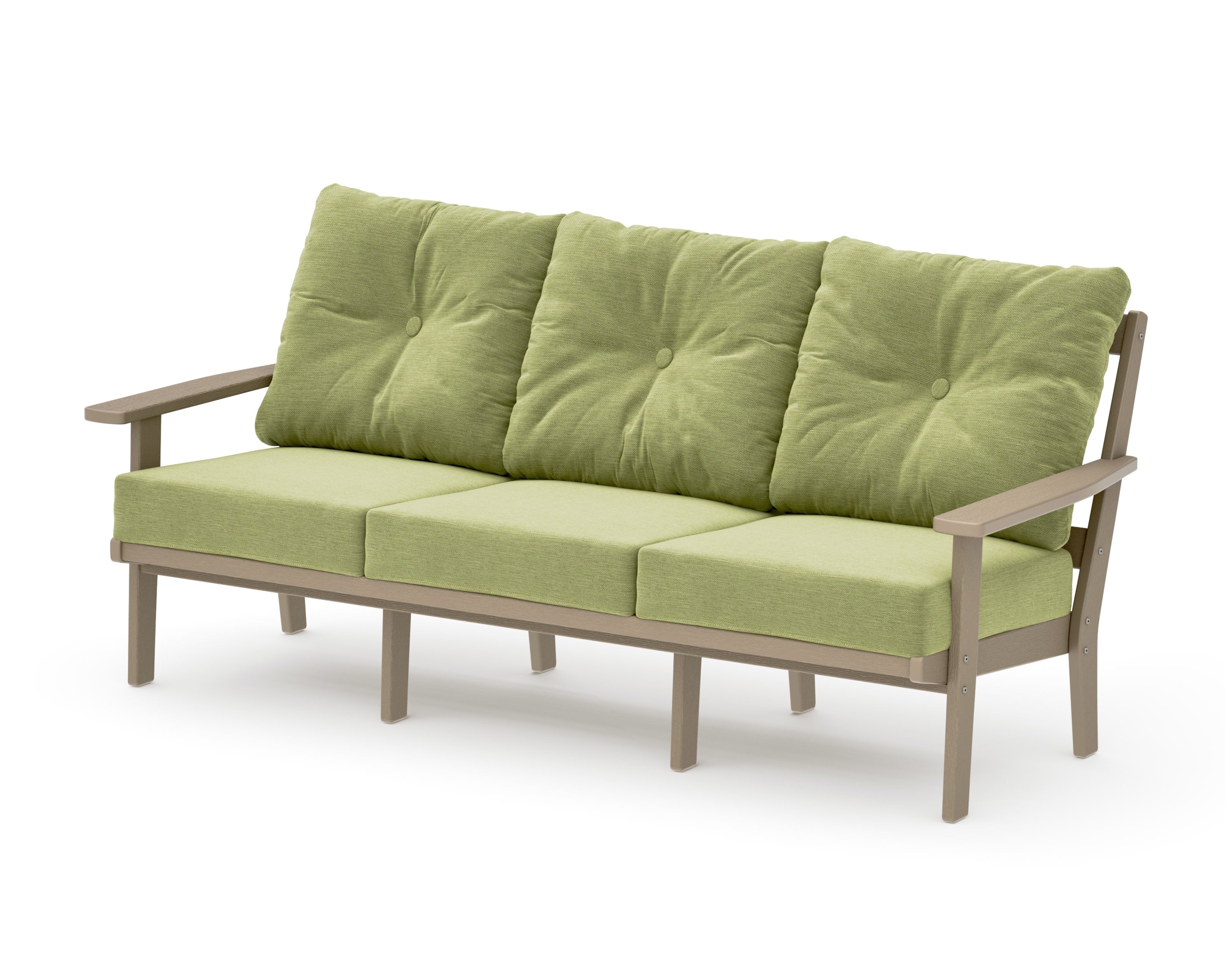 Oxford Deep Seating Sofa in Vintage Sahara / Chartreuse Boucle