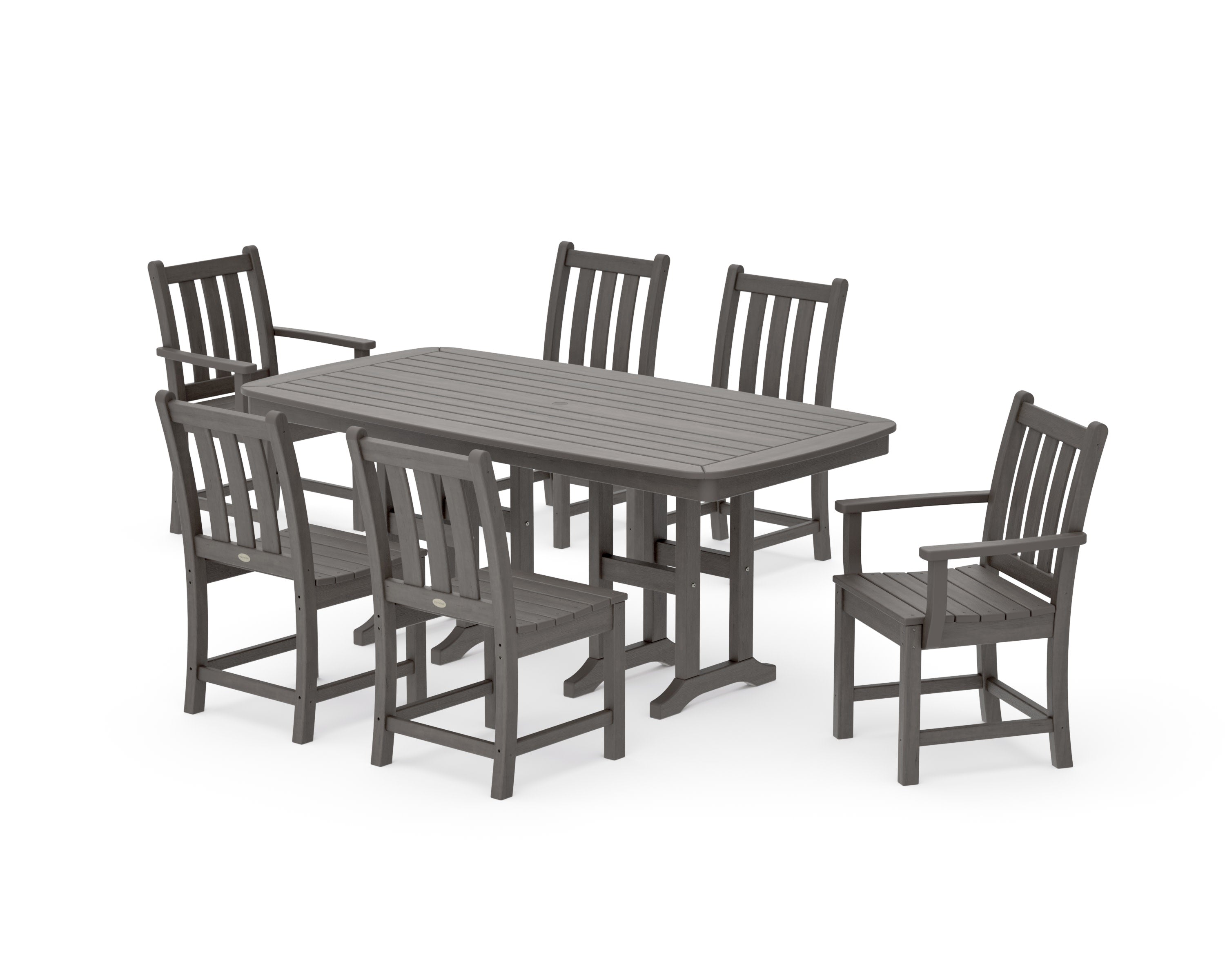 Traditional Garden 7-Piece Dining Set in Driftwood