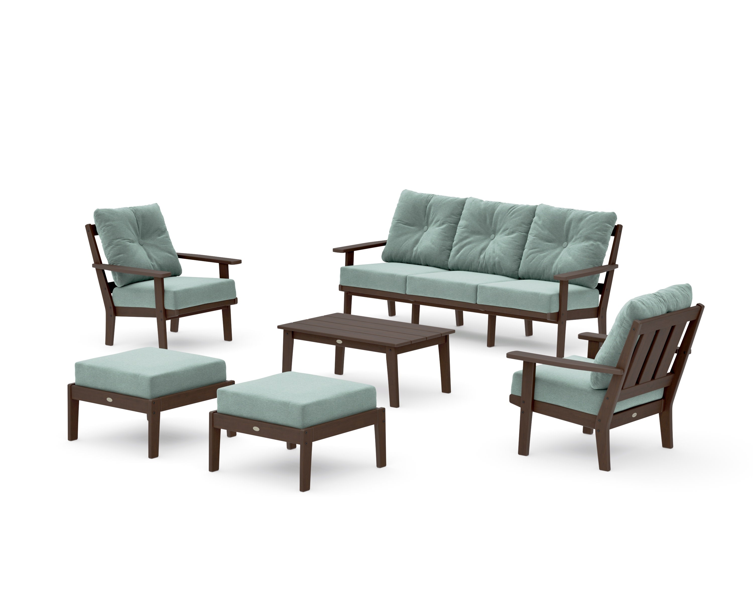 Oxford 6-Piece Lounge Sofa Set in Kona / Glacier Spa