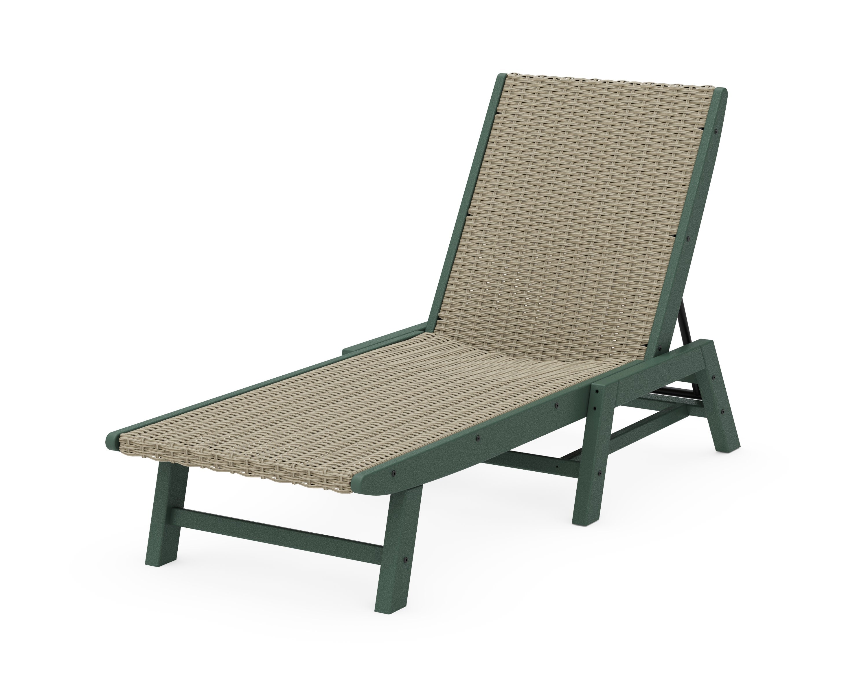 Coastal Woven Chaise in Green / Dune Grass