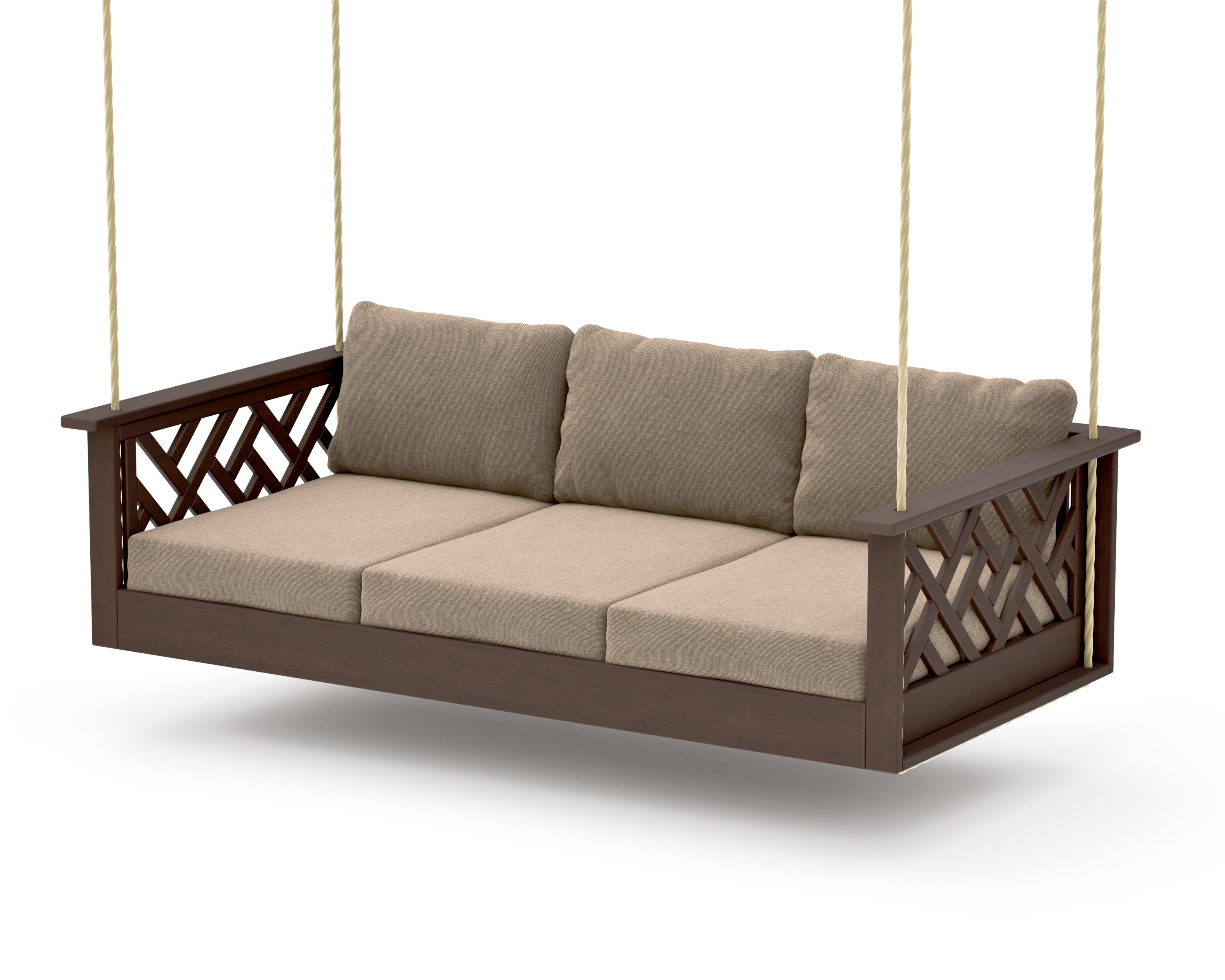Chippendale Daybed Swing in Kona / Spiced Burlap