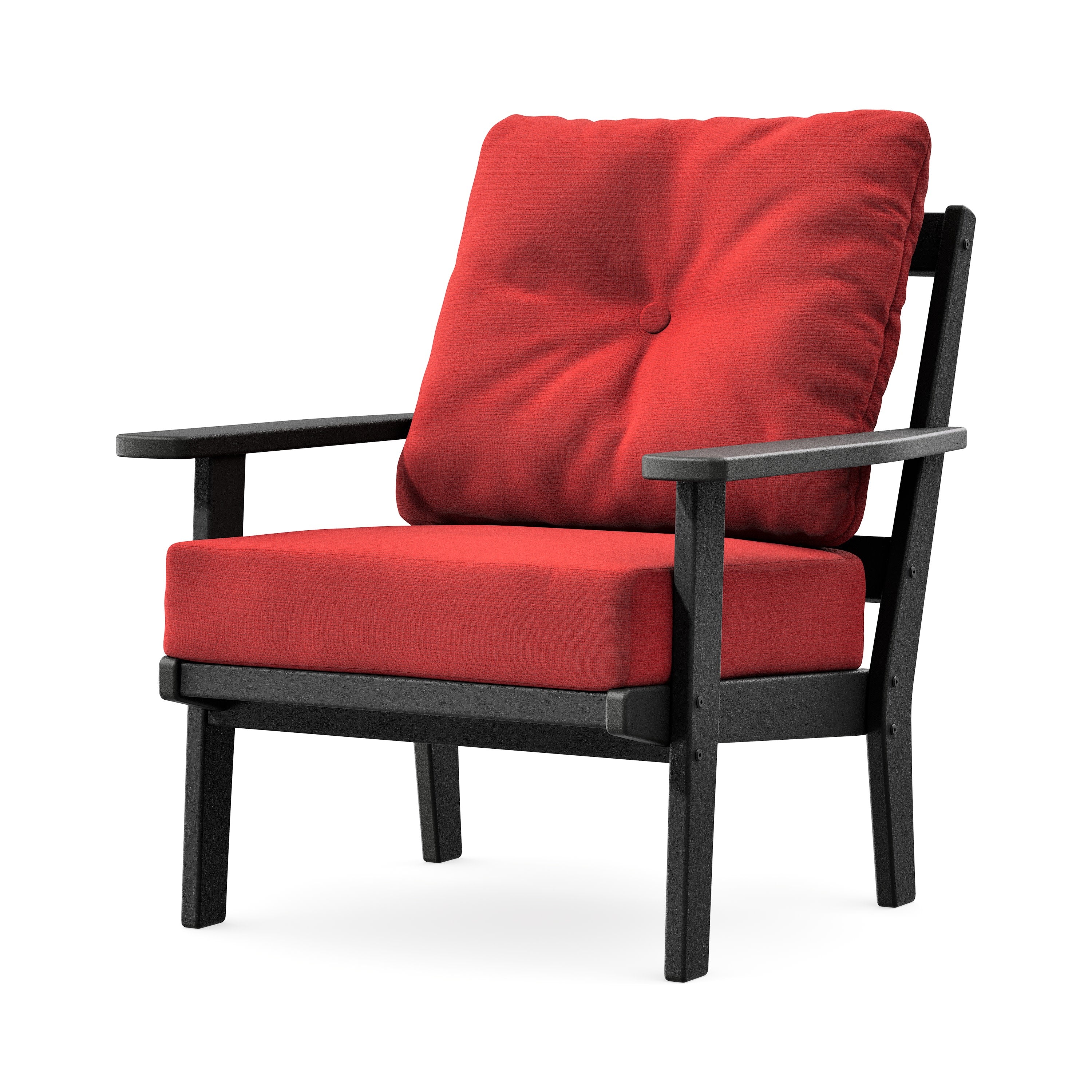 Prairie Deep Seating Chair in Black / Crimson Linen