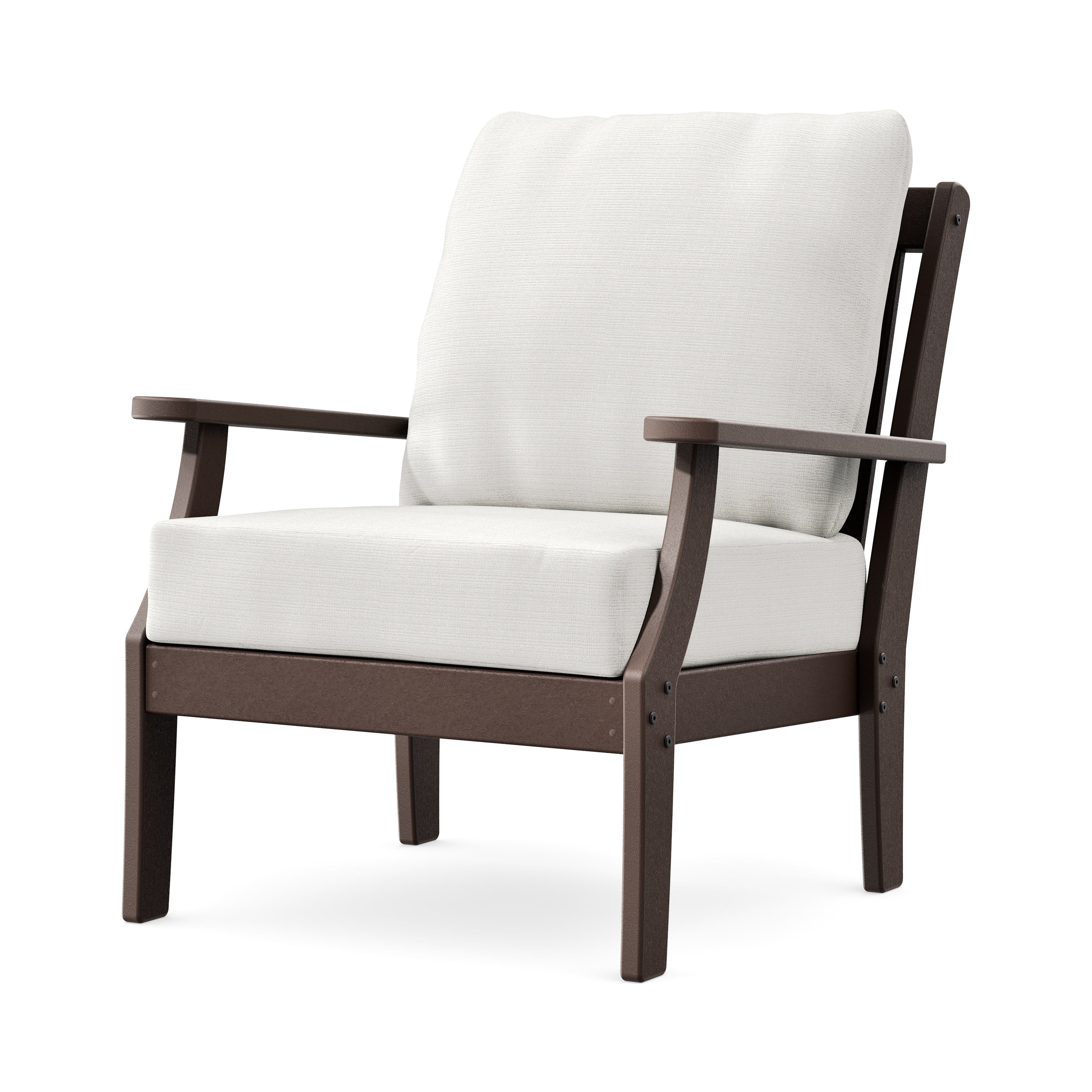 Braxton Deep Seating Chair in Mahogany / Natural Linen